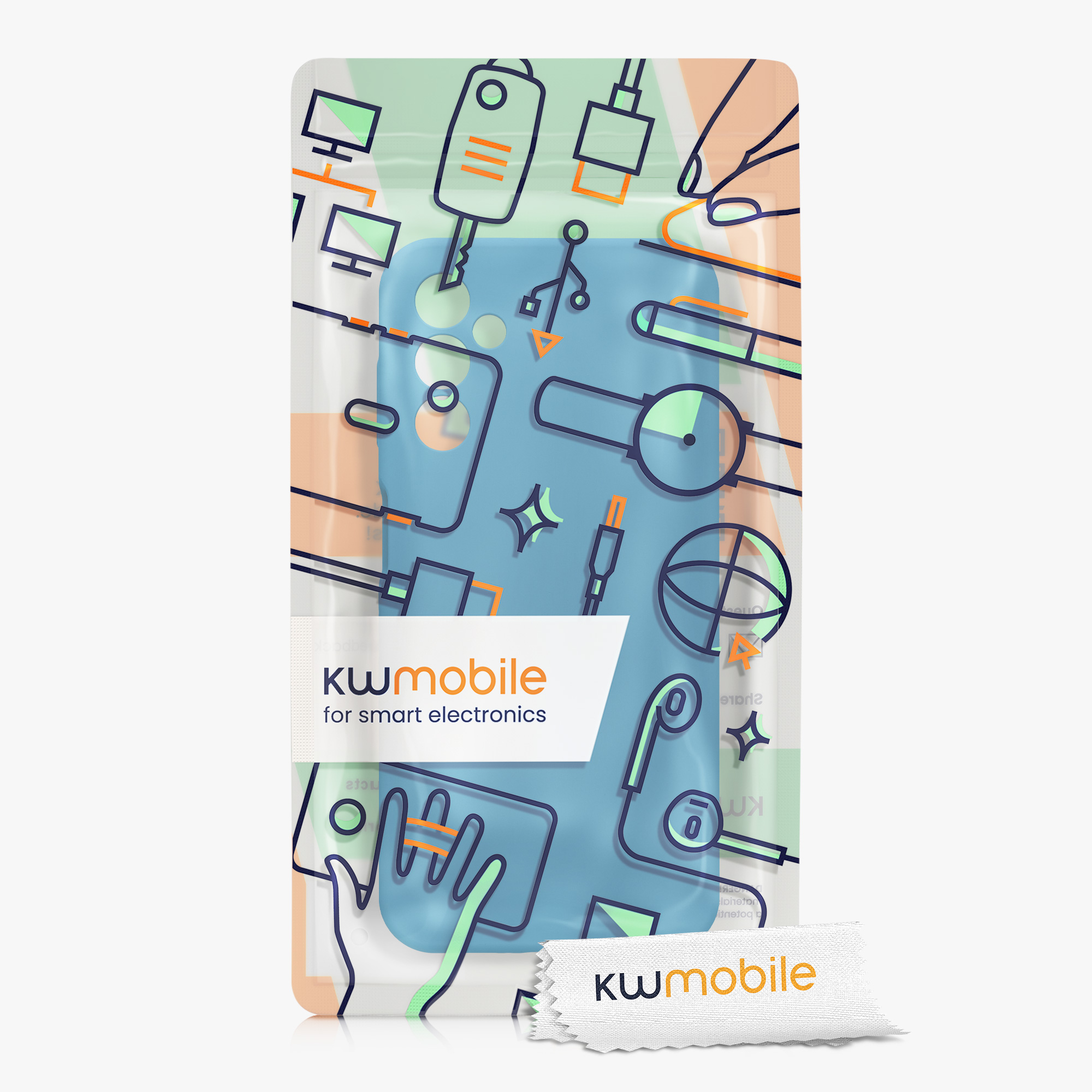 Kryt na mobil Samsung Galaxy A14 5G kwmobile slim matný TPU Karibská modrá