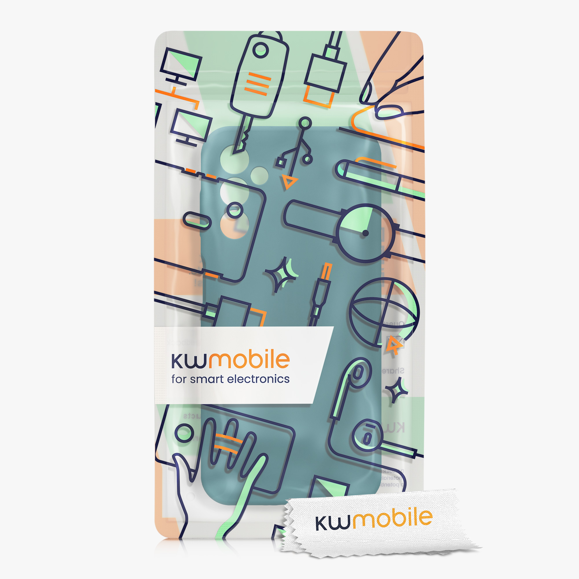 Kryt na mobil Samsung Galaxy A14 5G kwmobile slim matný TPU Matná petrolejová