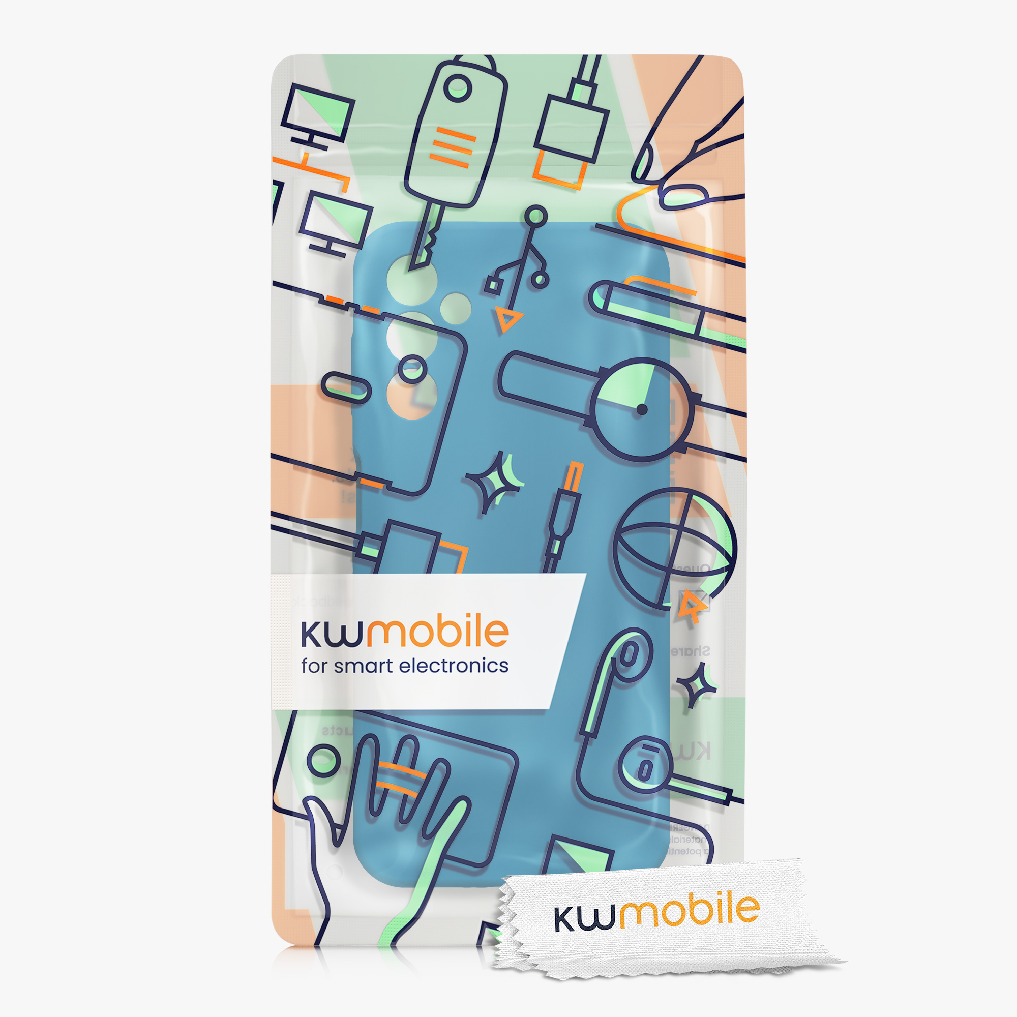 Kryt na mobil Samsung Galaxy A14 5G kwmobile slim matný TPU Modrý útes