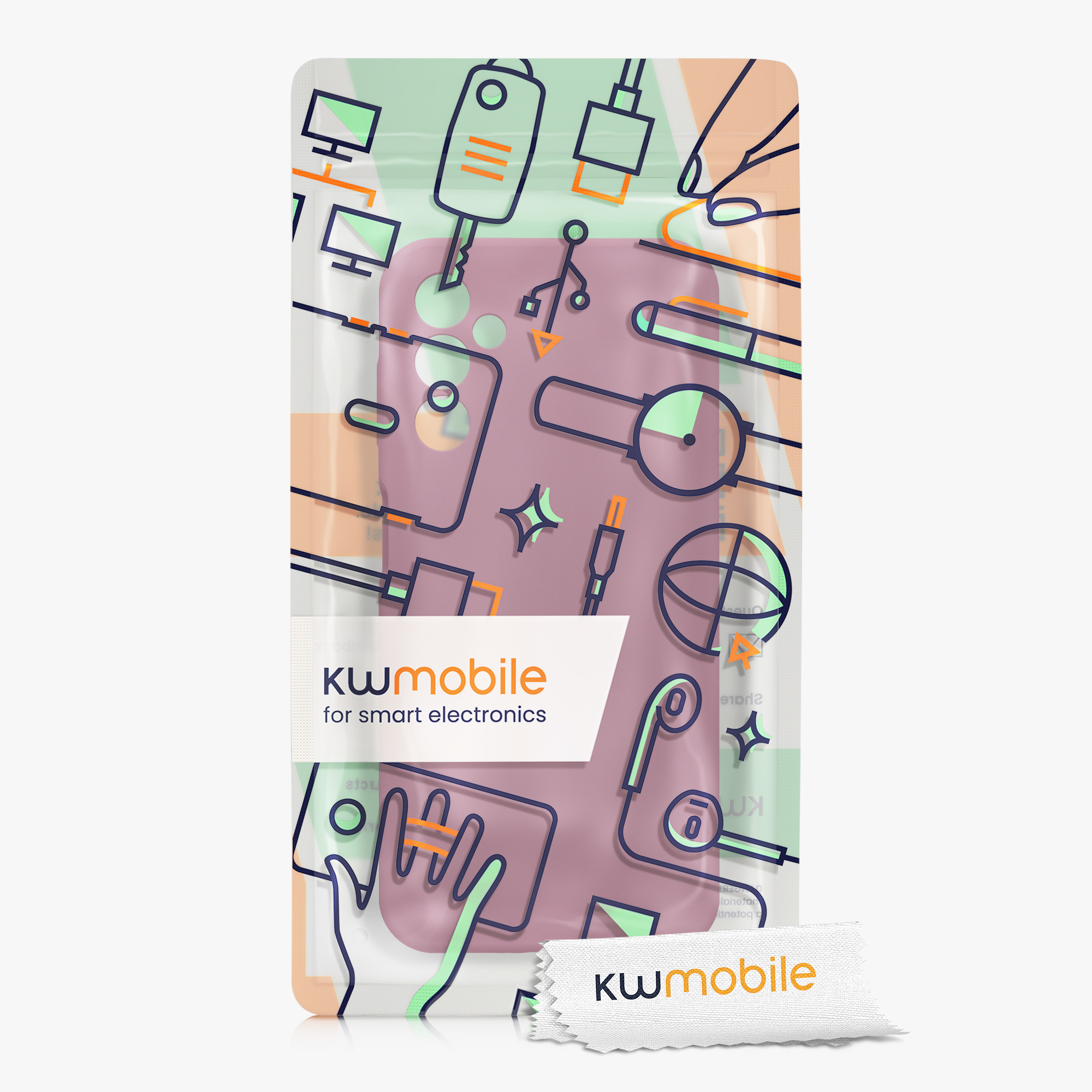 Kryt na mobil Samsung Galaxy A14 5G kwmobile slim matný TPU Orchidejová fialová