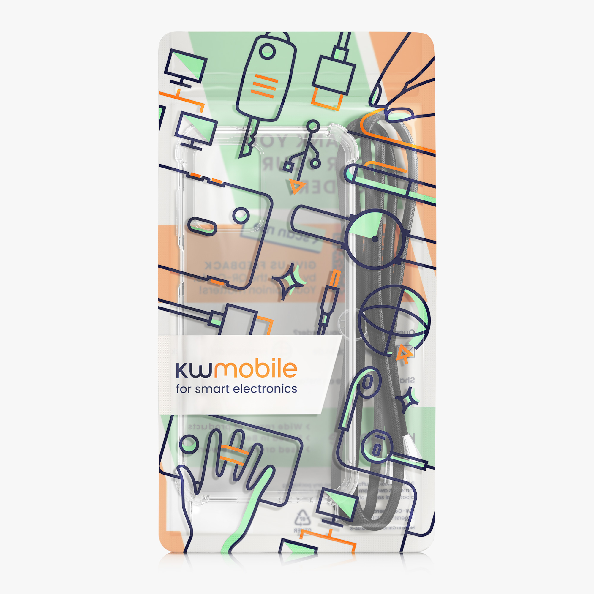 Kryt s popruhem kwmobile pro Motorola Moto G53 5G - Transparentní / černá