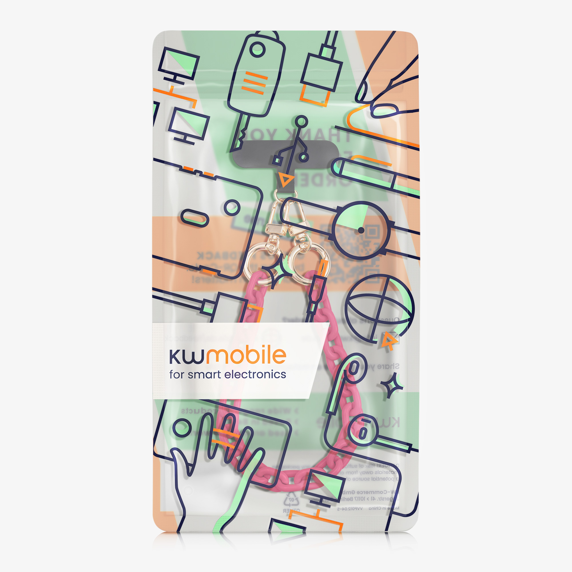 Řemínek na pouzdro telefonu kwmobile, tmavě růžová