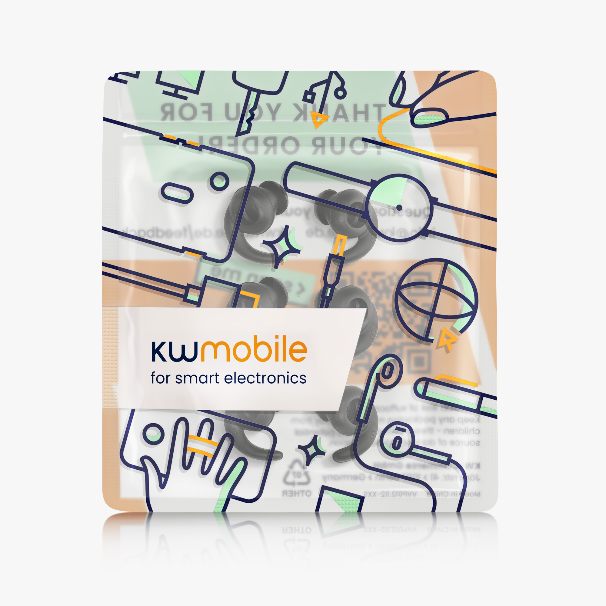kwmobile háčky na sluchátka JBL Reflect BT - černá