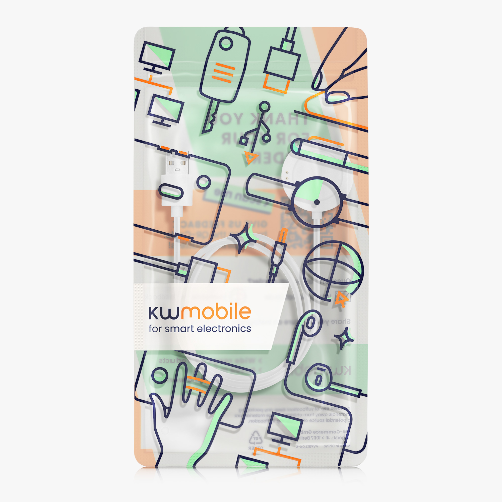 Nabíjecí kabel kwmobile pro Xiaomi Watch S2 (42mm / 46mm), bílá
