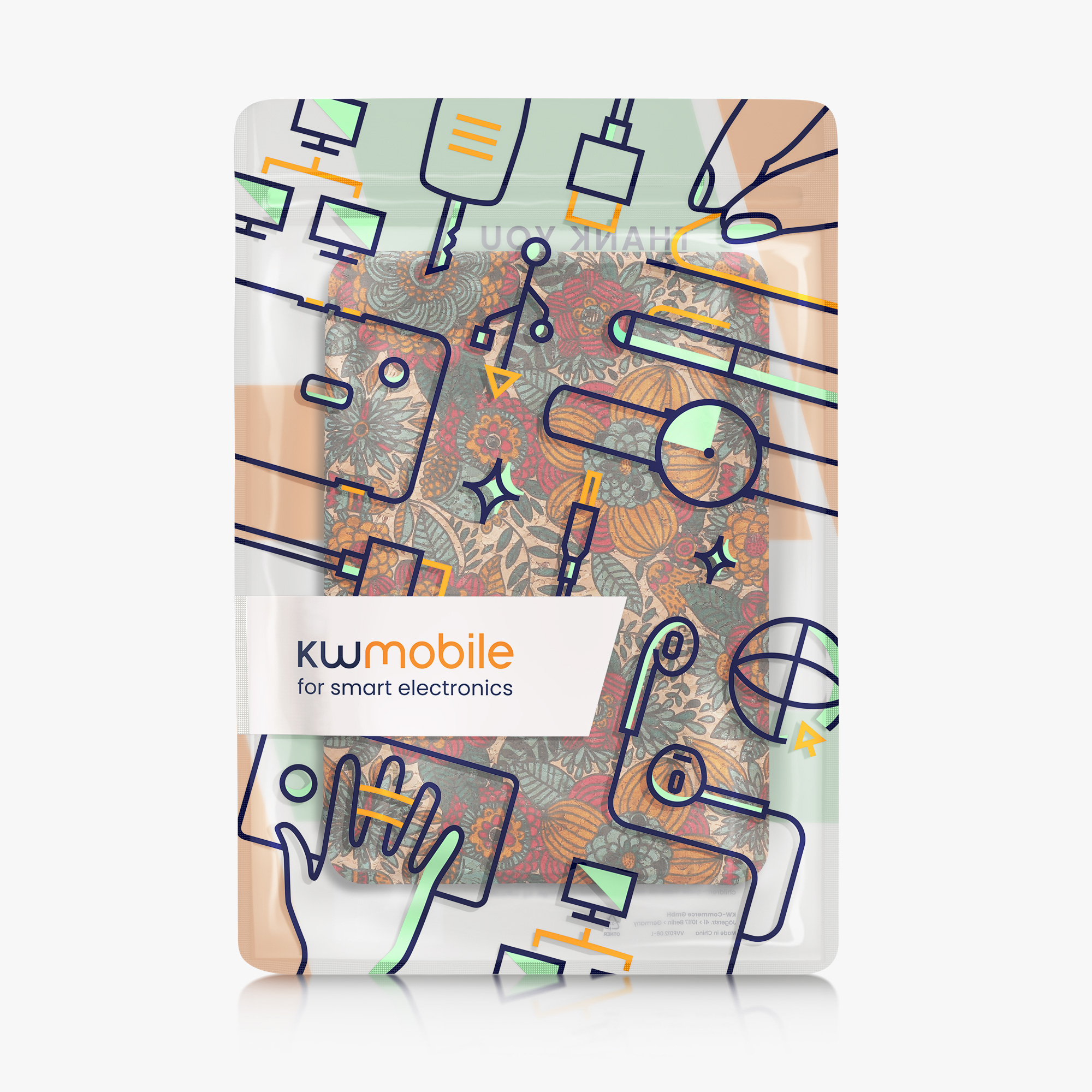 Pouzdro na čtečku kwmobile pro Amazon Kindle (2022/2024) - motiv letní květy oranžová / zelená / červená