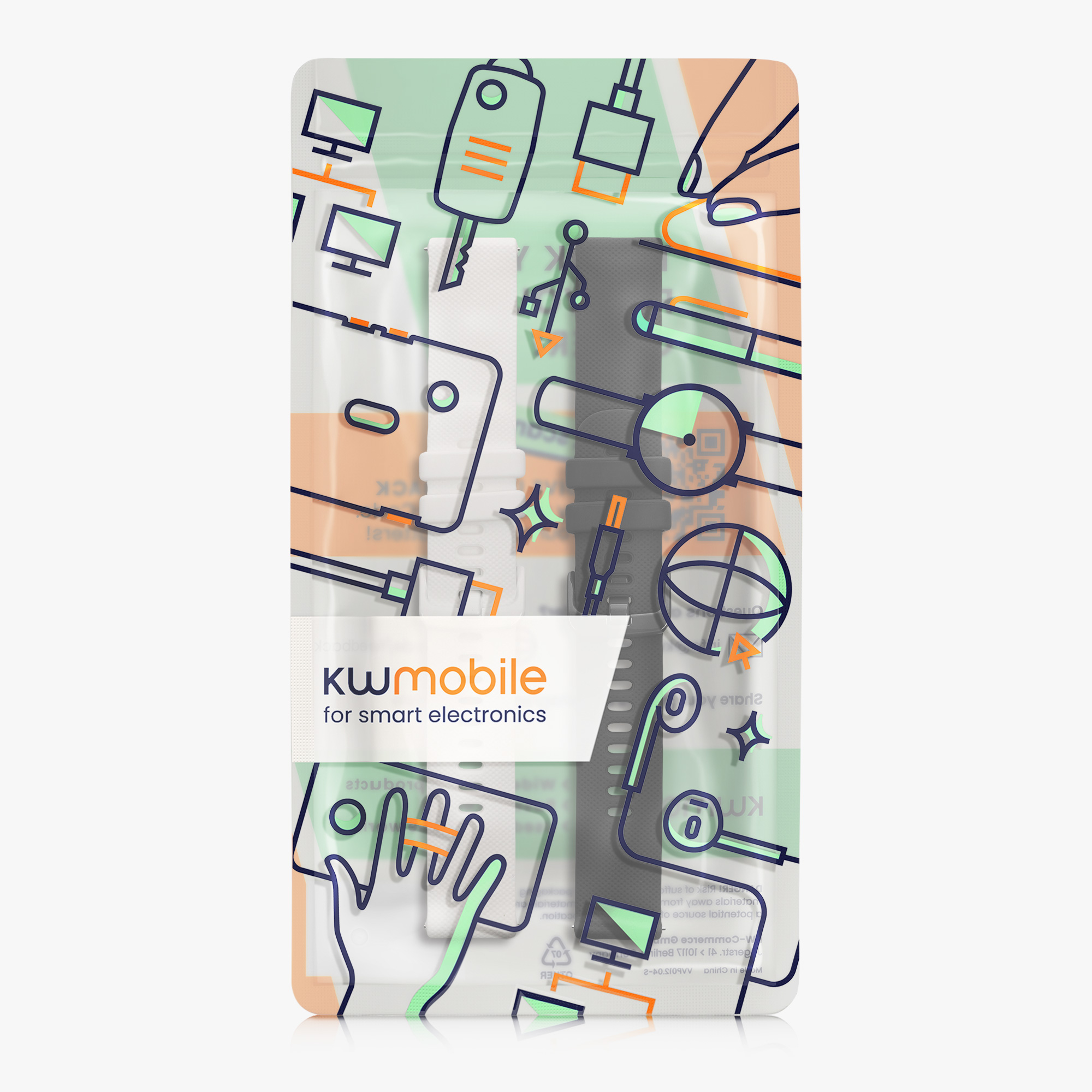 2 ks Řemínek kwmobile pro Garmin Venu Sq 2 Music / Sq 2 / Vivoactive 6 / Vivoactive 5 - černá / bílá