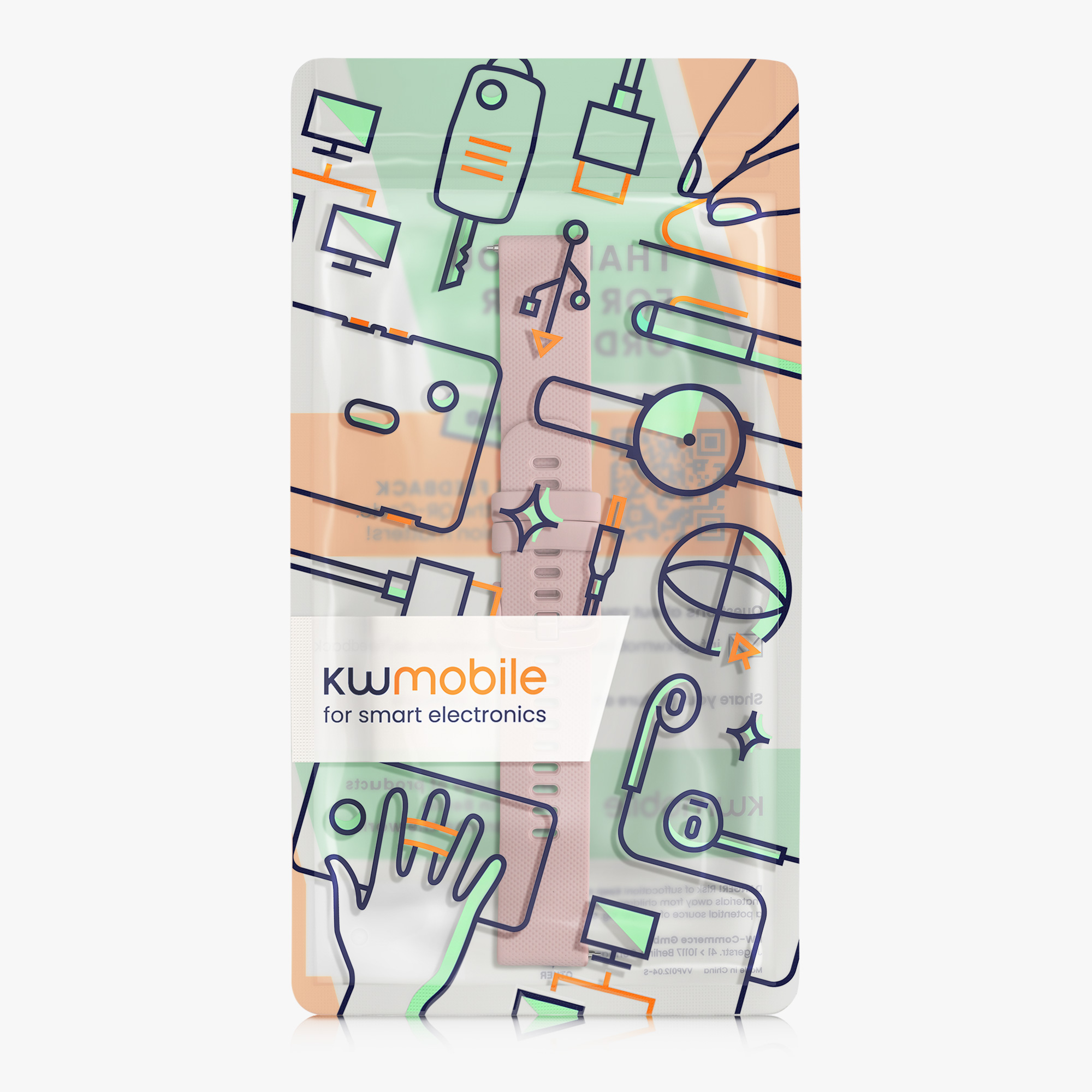 Řemínek kwmobile pro Garmin Venu Sq 2 Music / Sq 2 / Vivoactive 6 / Vivoactive 5 - starorůžová
