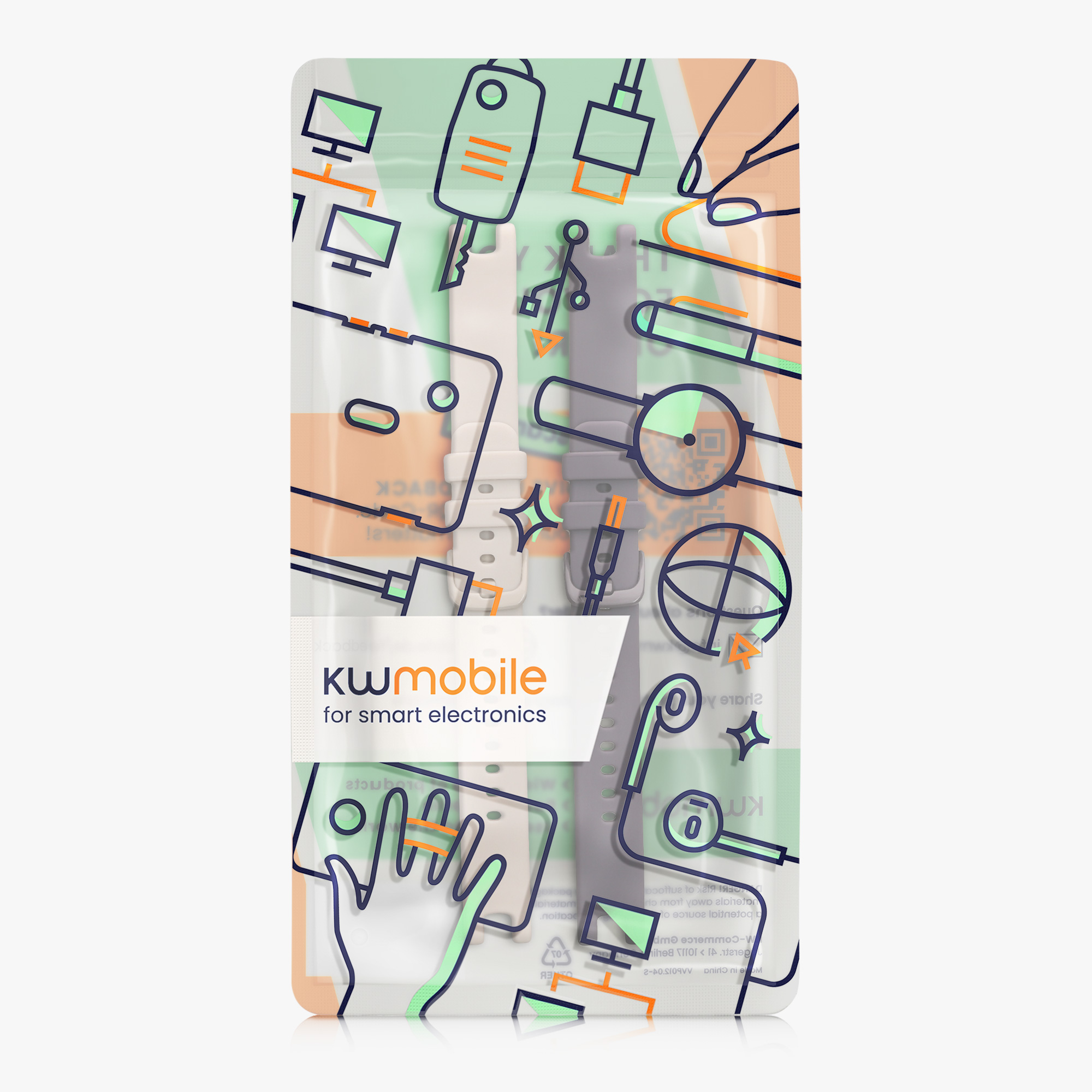 Řemínek kwmobile pro Garmin Lily Sport, levandulová / béžová
