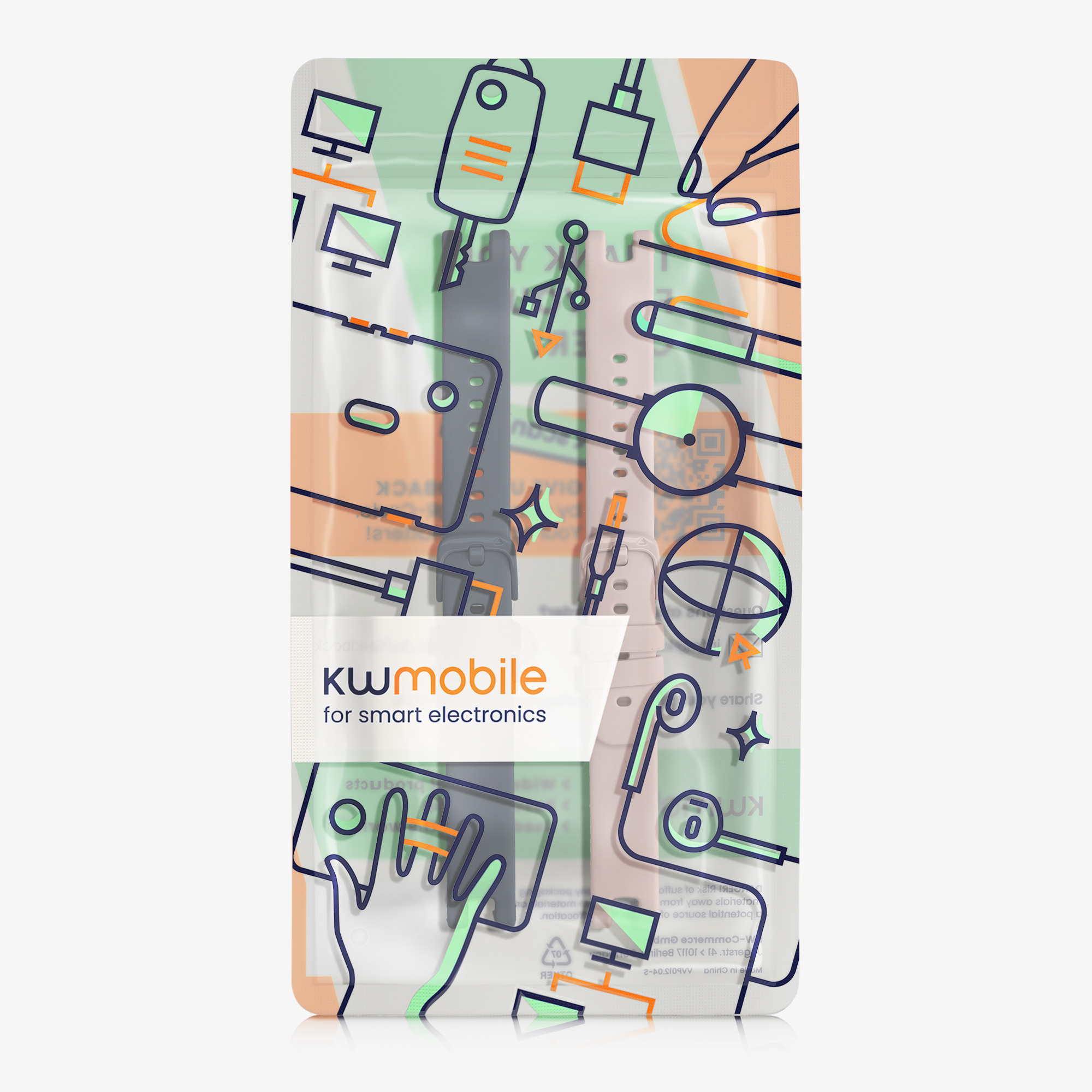 Řemínek kwmobile pro Garmin Lily Sport, modrošedá / růžová