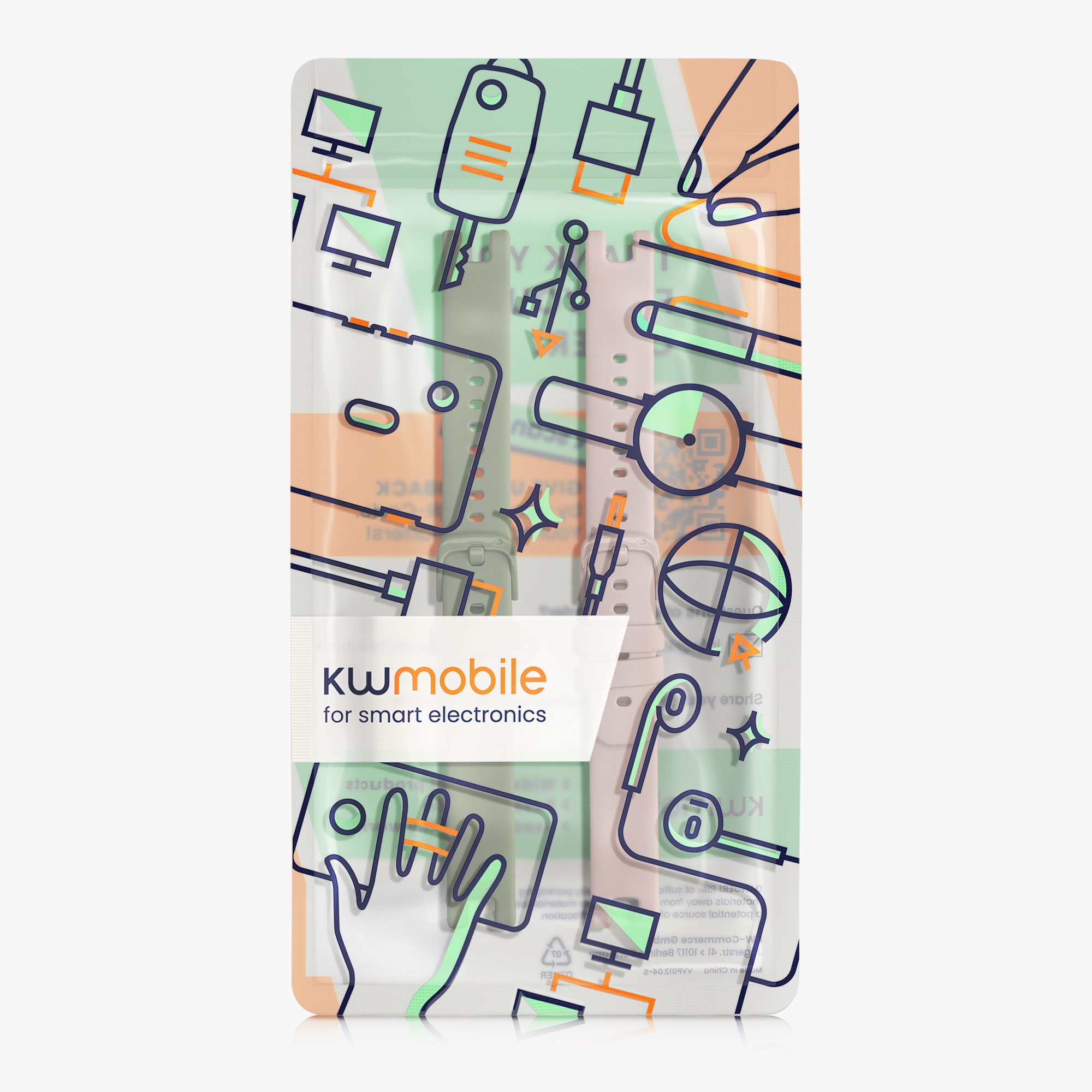 Řemínek kwmobile pro Garmin Lily Sport, pastelově zelená / růžová