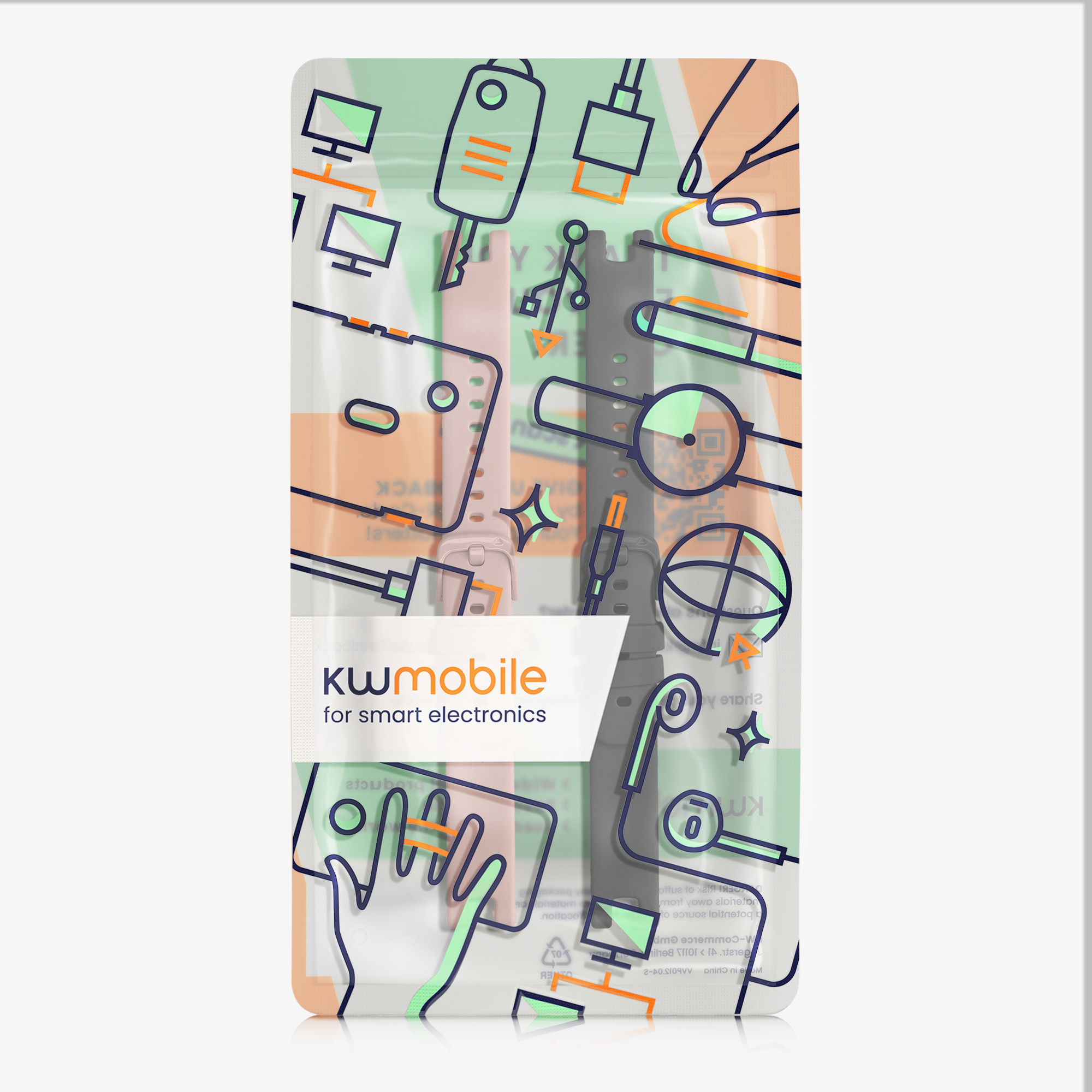 Řemínek kwmobile pro Garmin Lily Sport, 2x replacement silicone watch bands