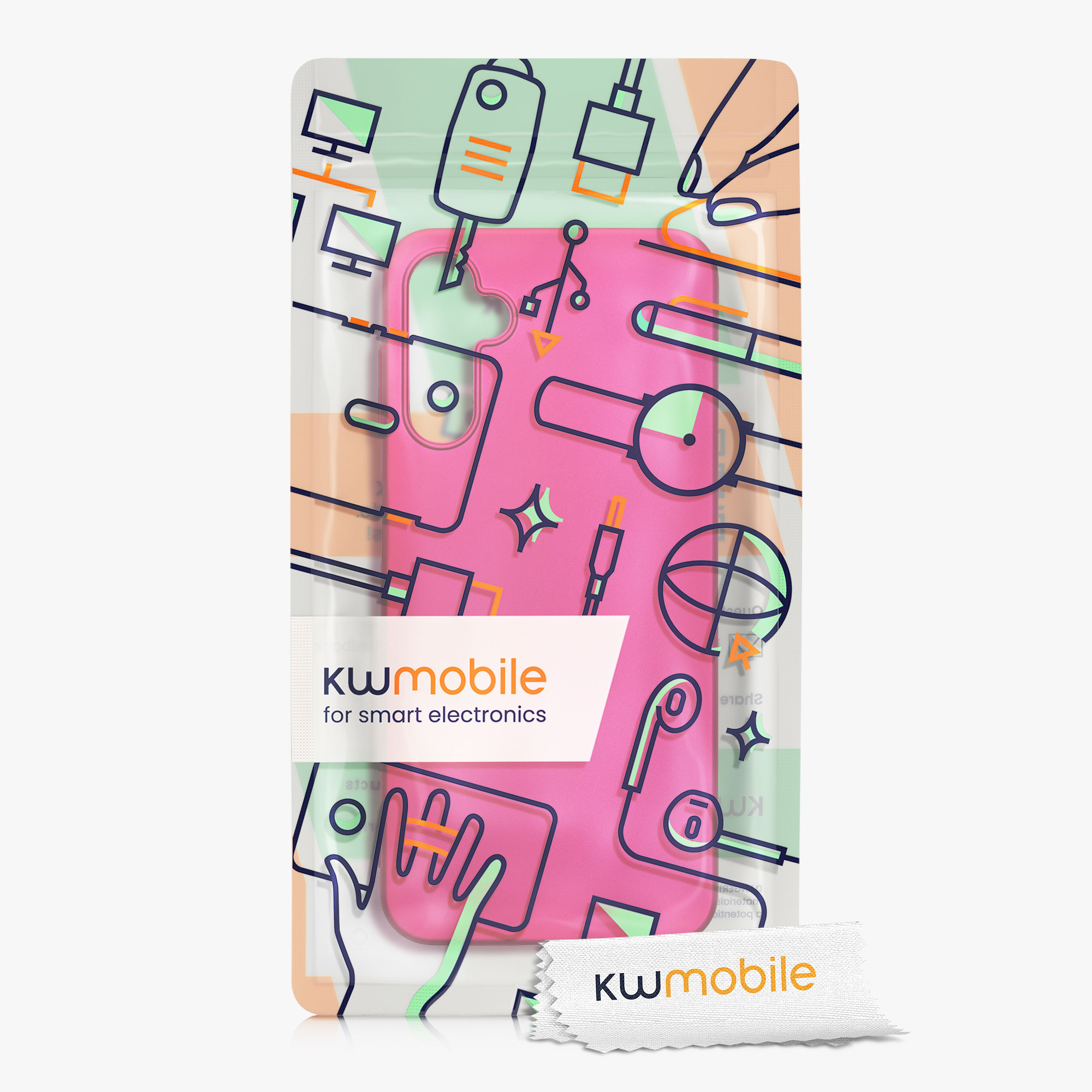 Kryt na mobil Samsung Galaxy A14 5G kwmobile TPU metalický Metalická růžová