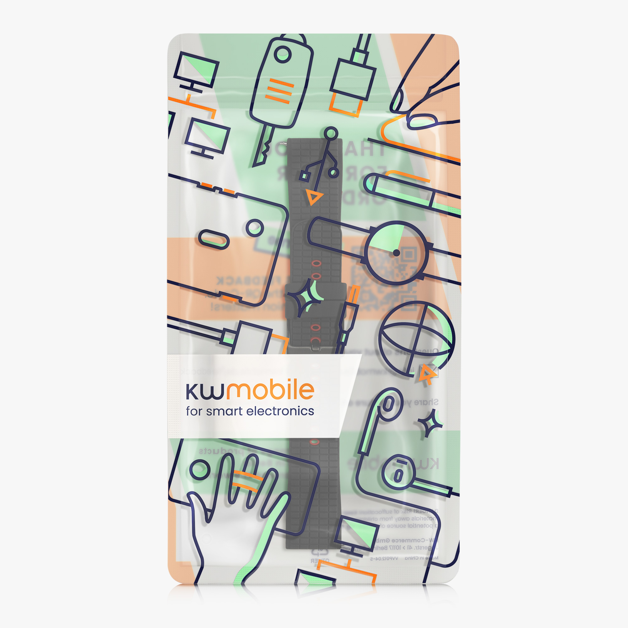 Silikonový řemínek hodinky Ticwatch Pro 3 Ultra náhradní černá kwmobile