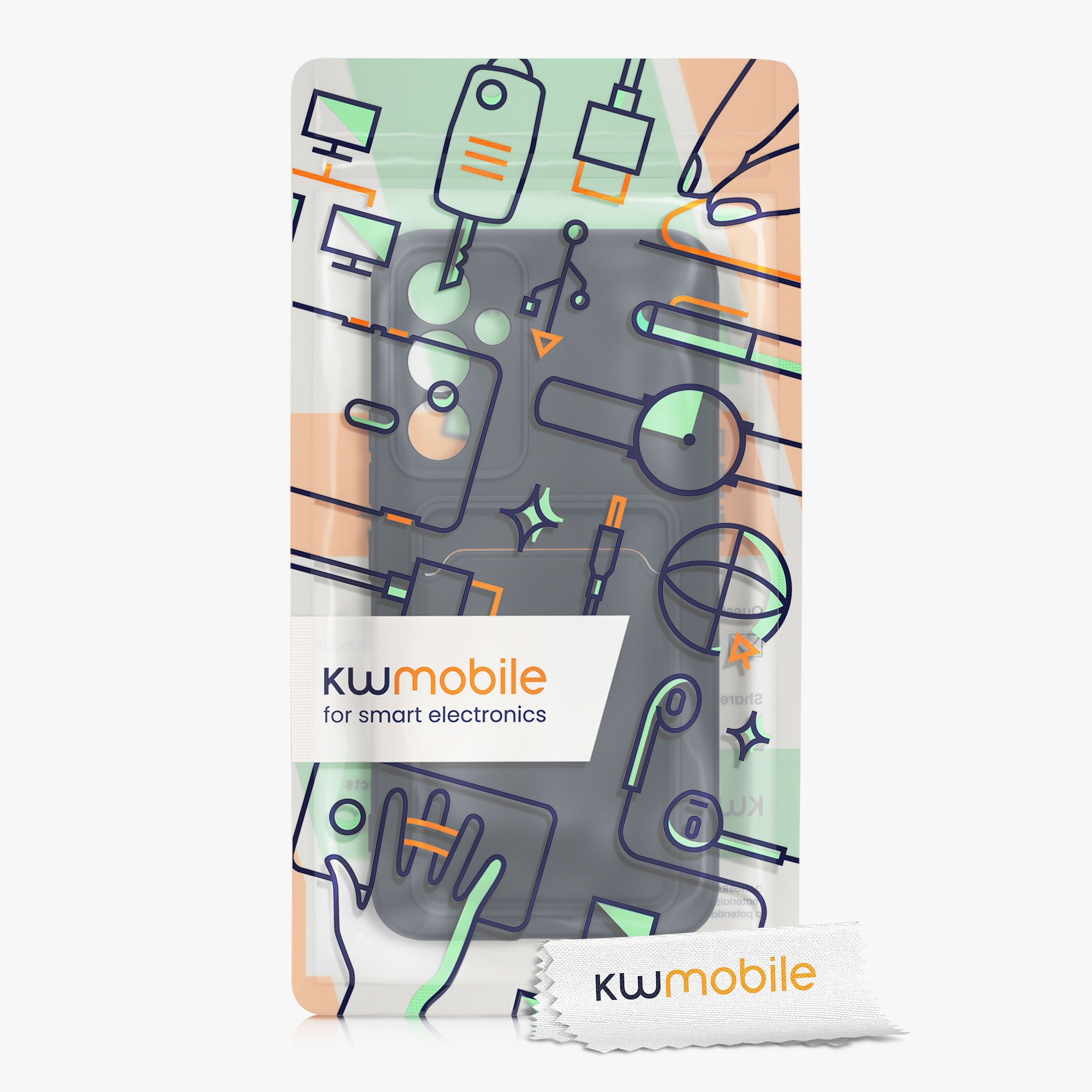 Kryt na mobil Samsung Galaxy A54 5G kwmobile TPU s přihrádkou na kartu Tmavě modrá