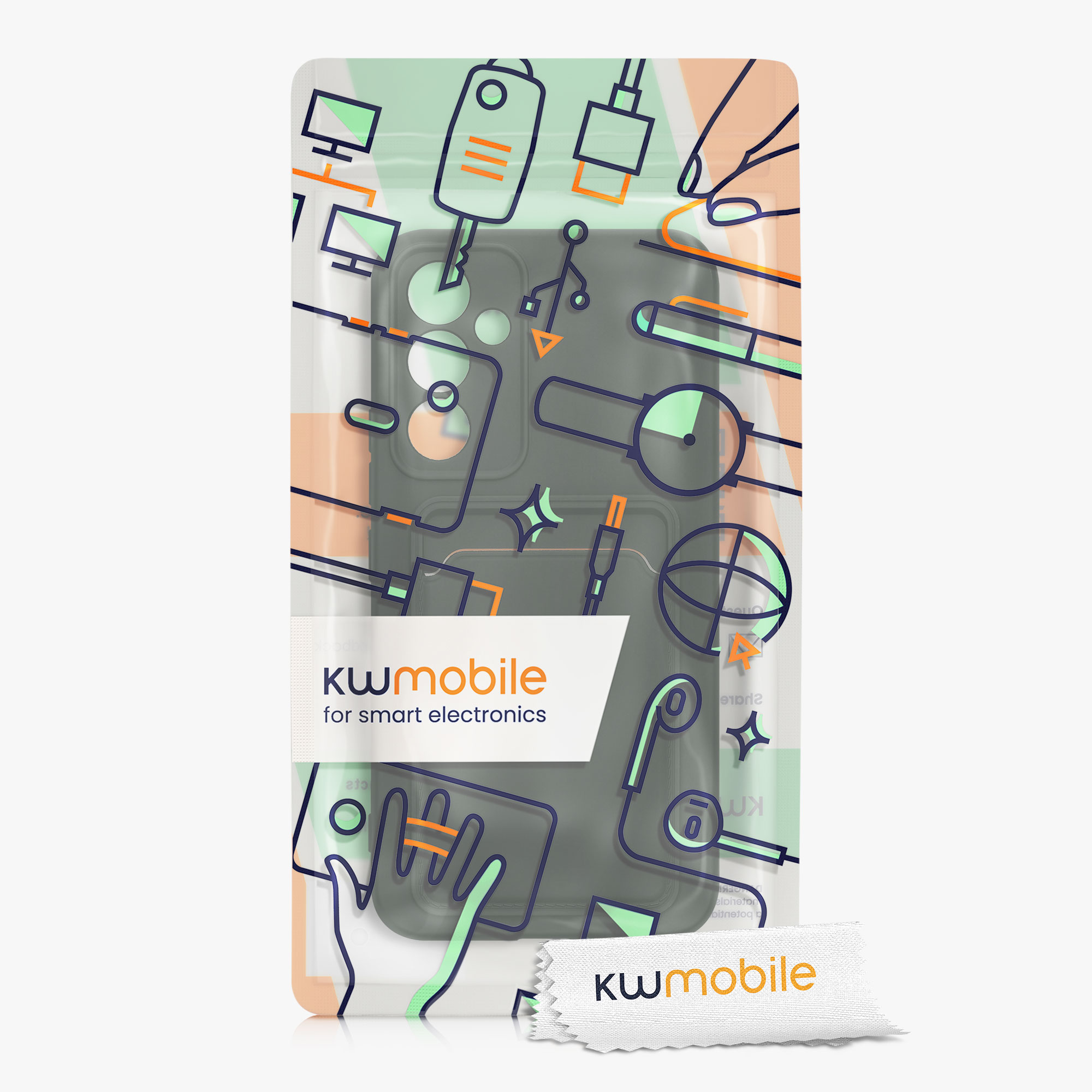Kryt na mobil Samsung Galaxy A54 5G kwmobile TPU s přihrádkou na kartu Tmavě zelená