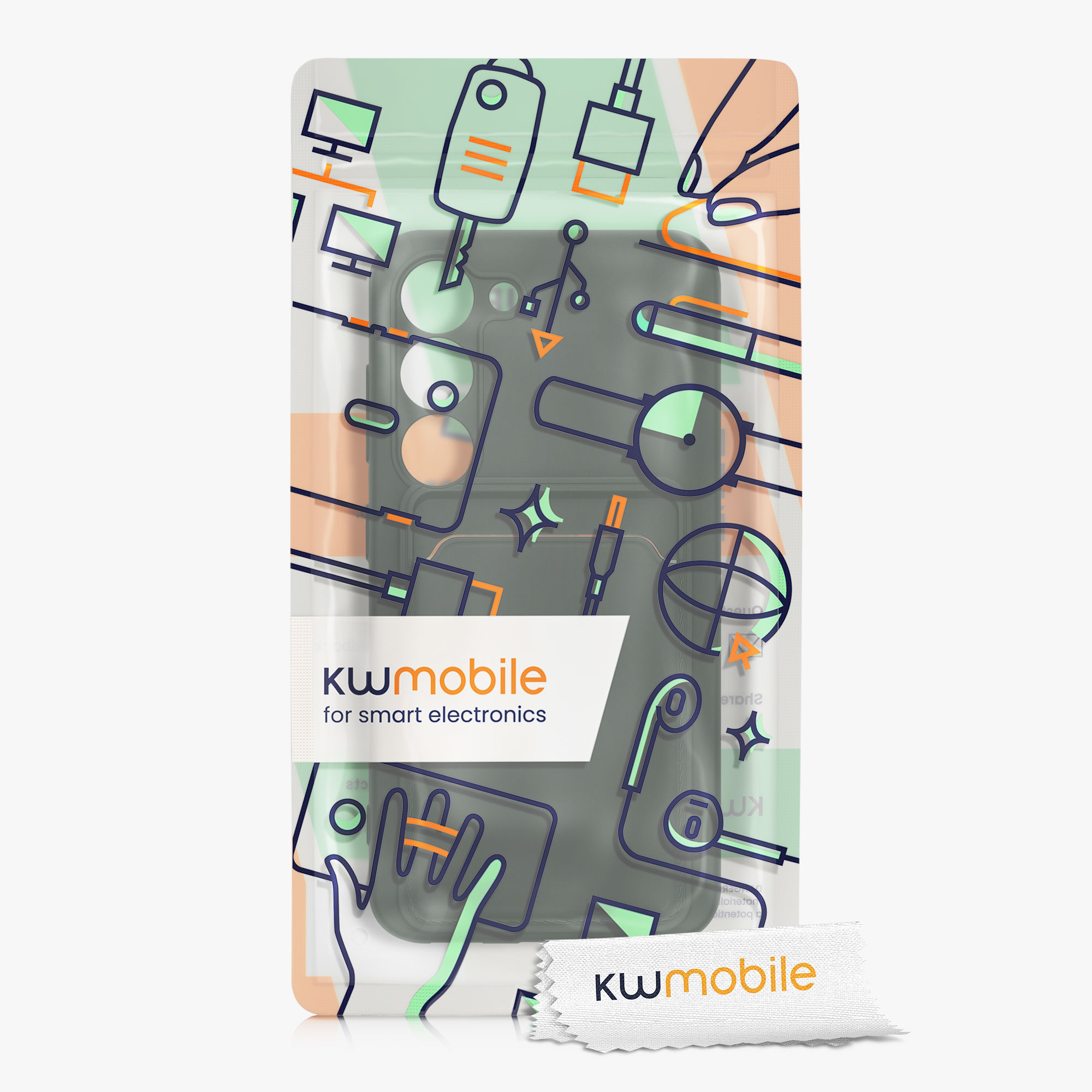 Kryt na mobil Galaxy S23 kwmobile s kartou tmavě zelená