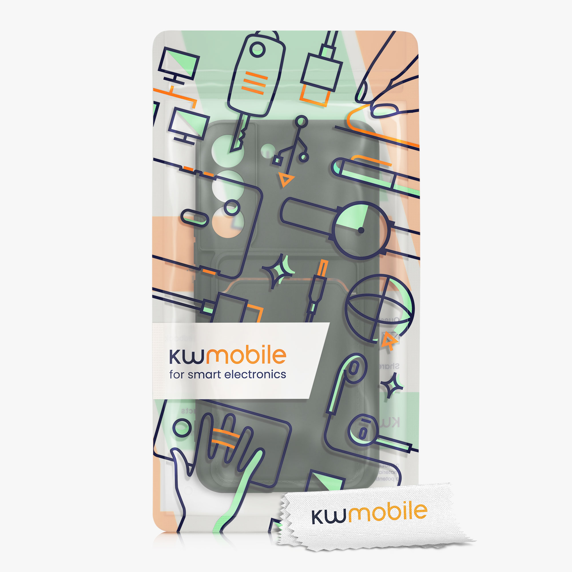 Kryt s kartou na mobil Galaxy S22 kwmobile Card Holder dark green