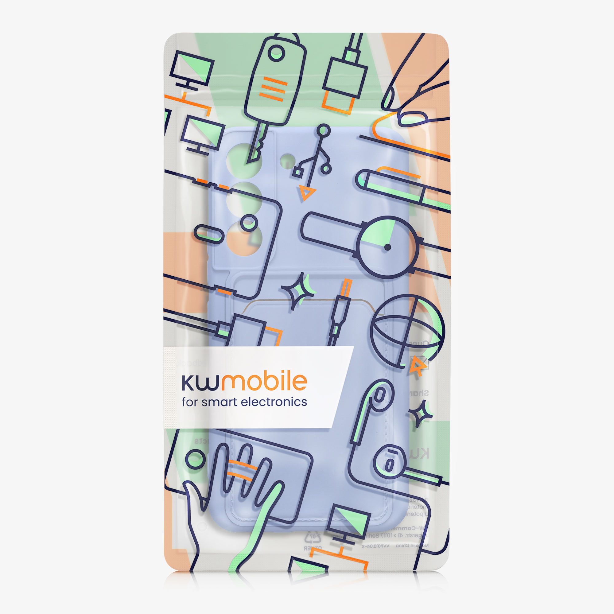 Kryt s kartou na mobil Galaxy S22 kwmobile Card Holder levandulová