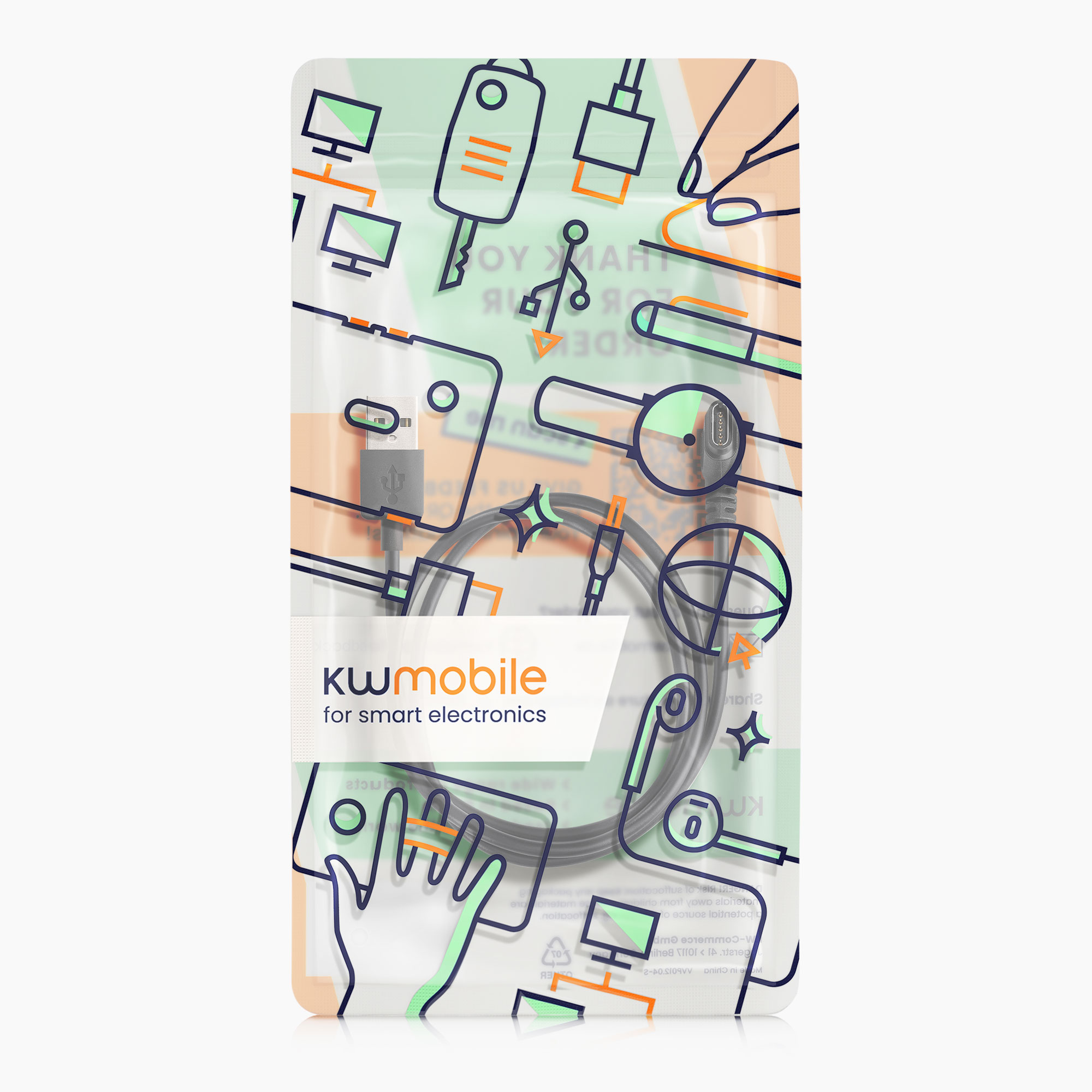 Nabíjecí kabel pro Huami Amazfit Falcon kwmobile USB-C - černá