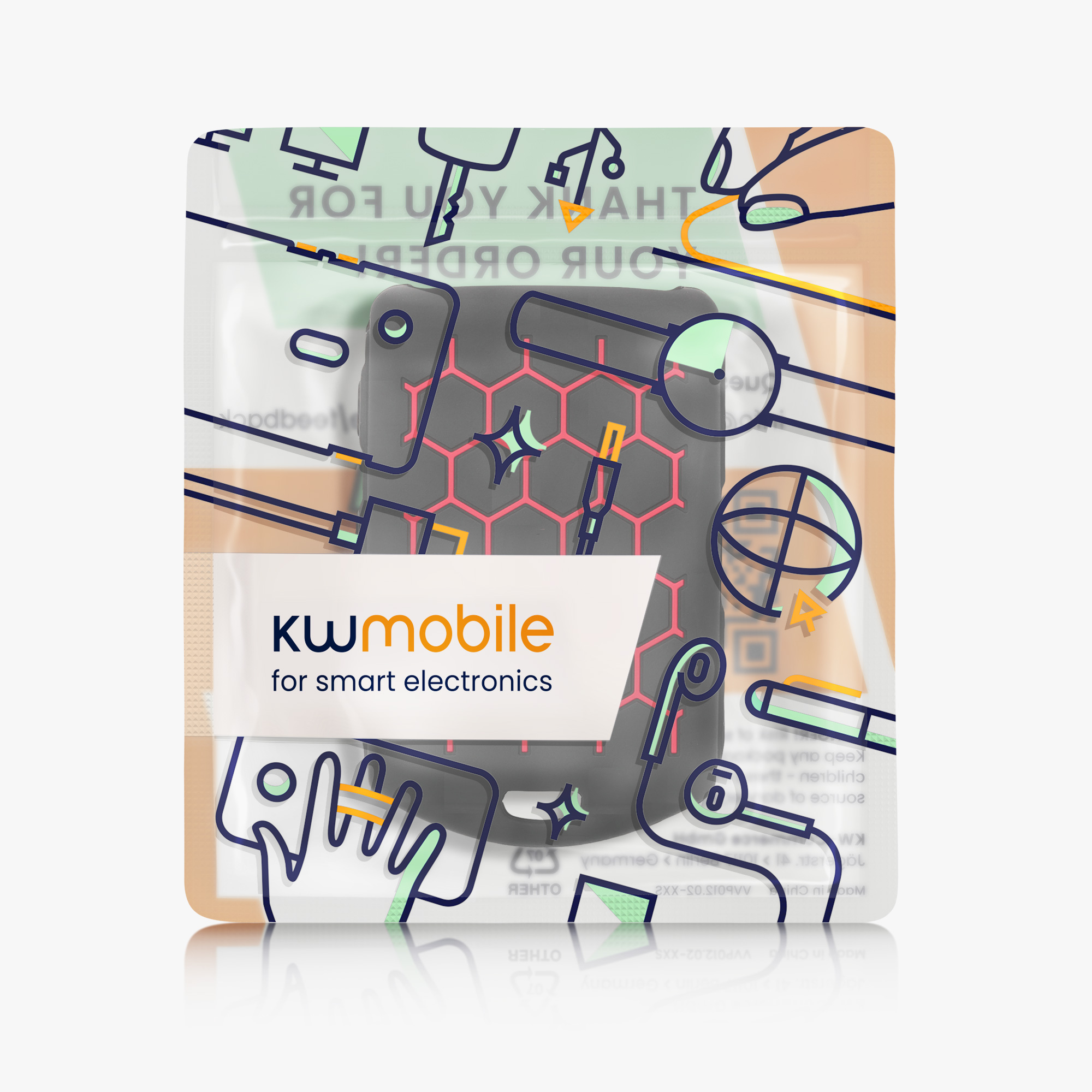 Pouzdro na klíč kwmobile pro Volvo 4tlačítkový klíč Keyless Go - černá / červená