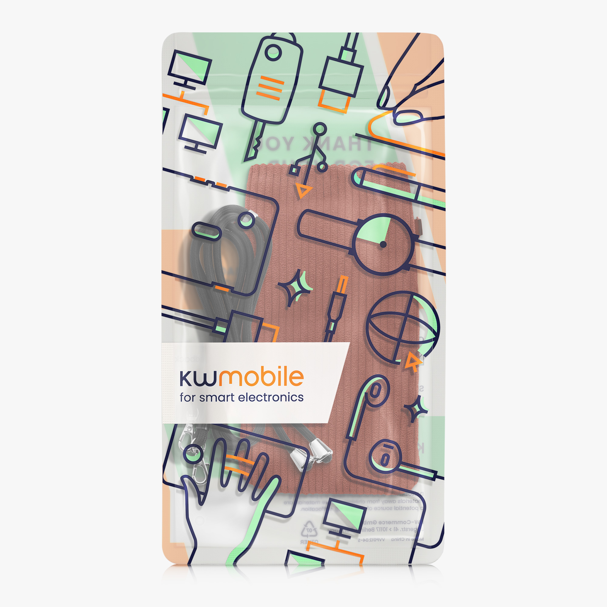 Univerzální pouzdro kwmobile na mobil 17,7 x 9 cm - rezavě oranžová