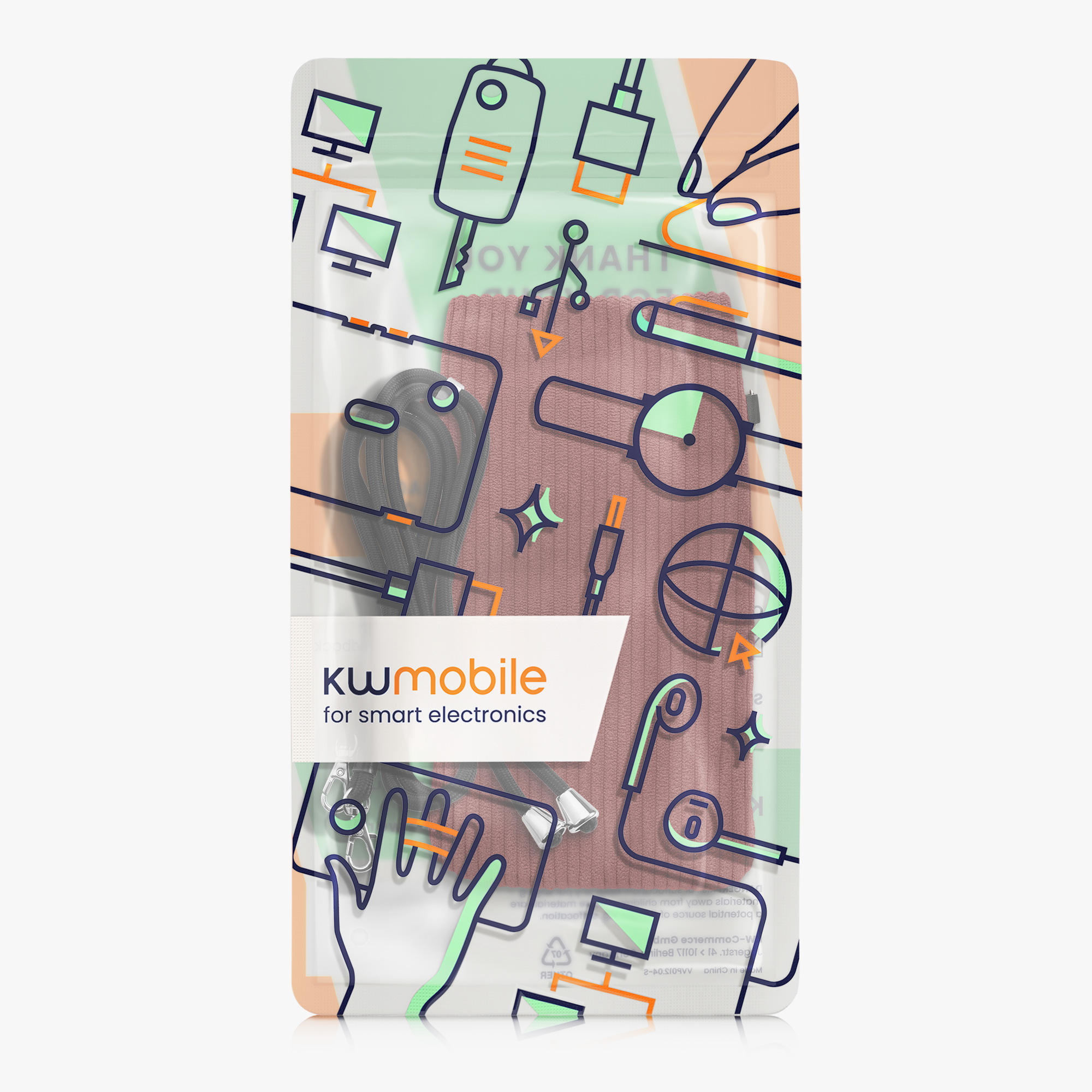 Univerzální pouzdro kwmobile na mobil XL 6,7/6,8" (16,7 x 9,5 cm) - tmavě růžová