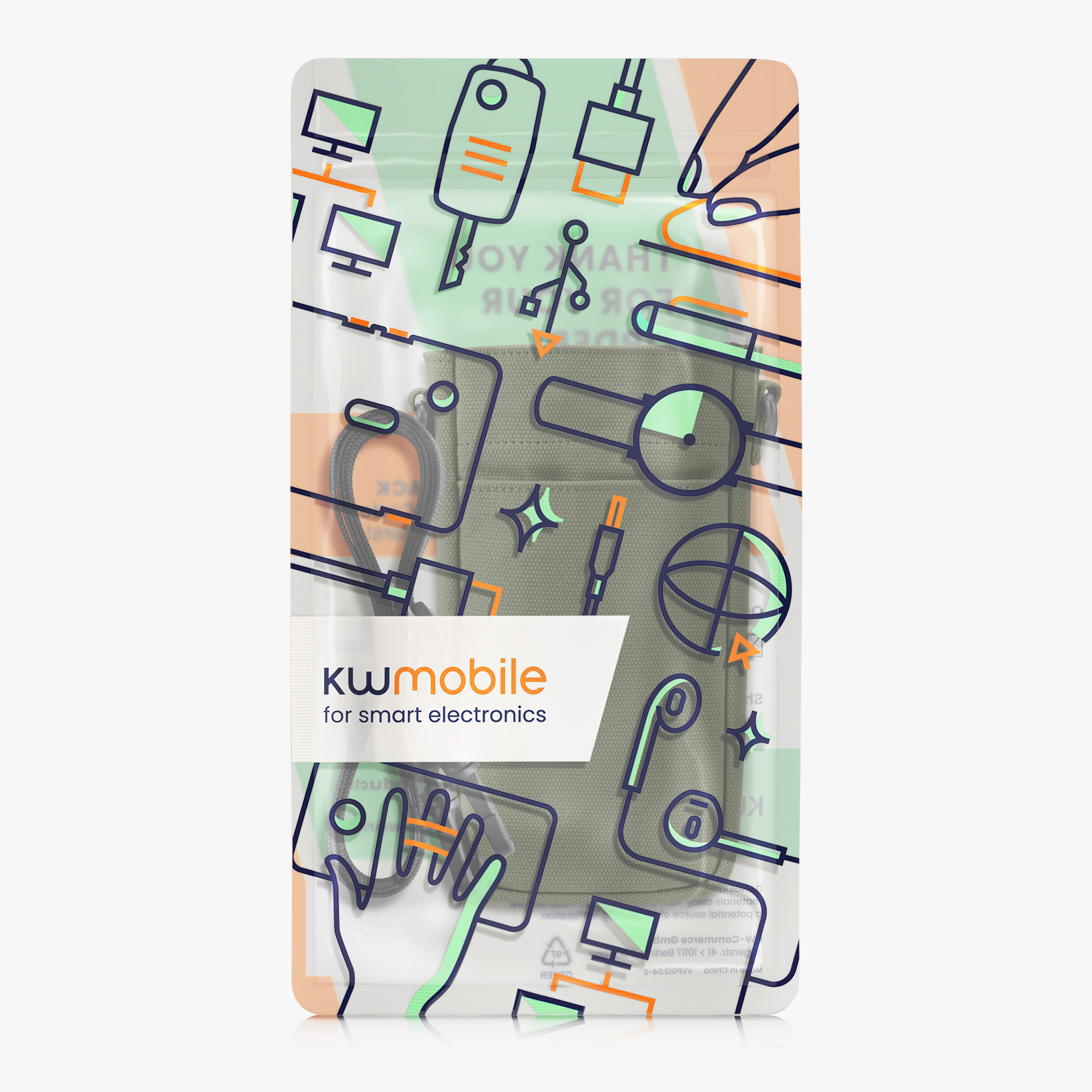 Univerzální pouzdro kwmobile na mobil - tmavě zelená