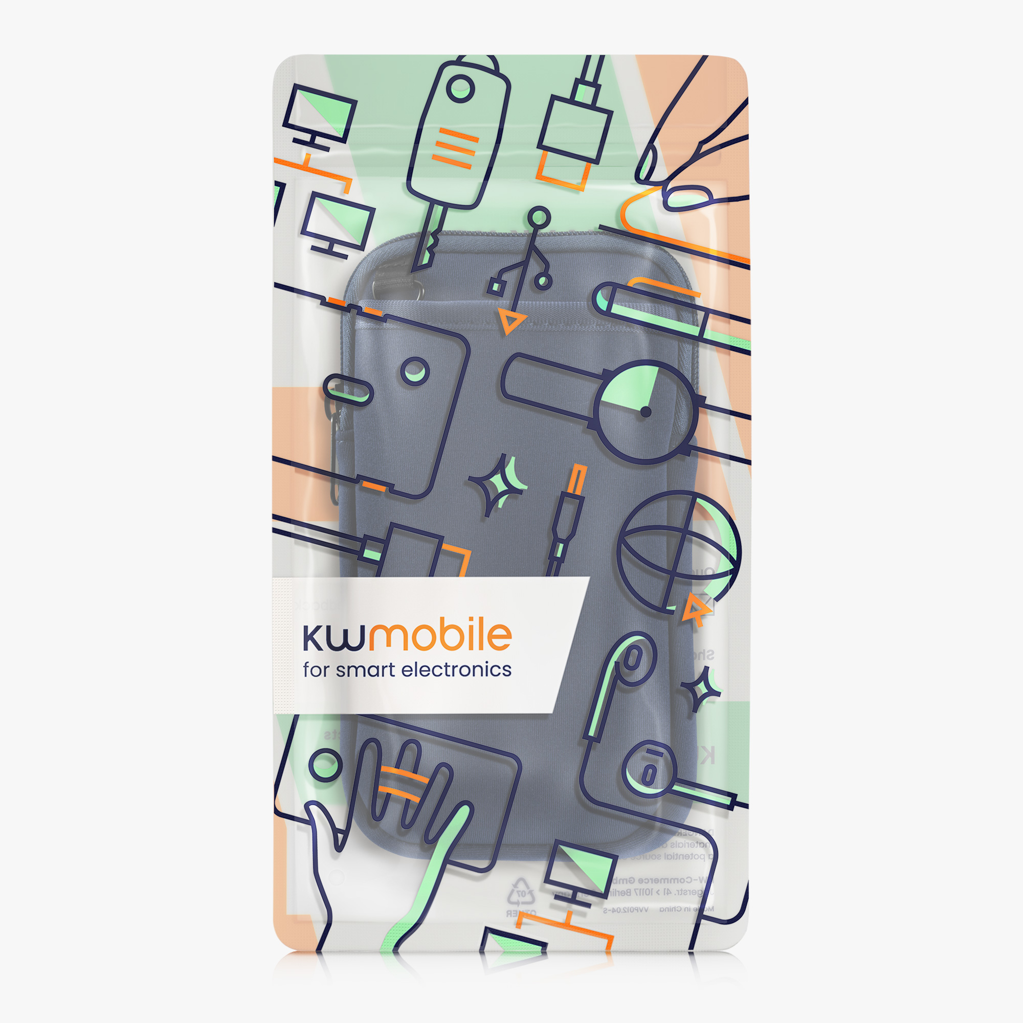 Univerzální pouzdro kwmobile na mobil XL 6,7/6,8" (17,2 x 8,4 cm) - námořnická modrá