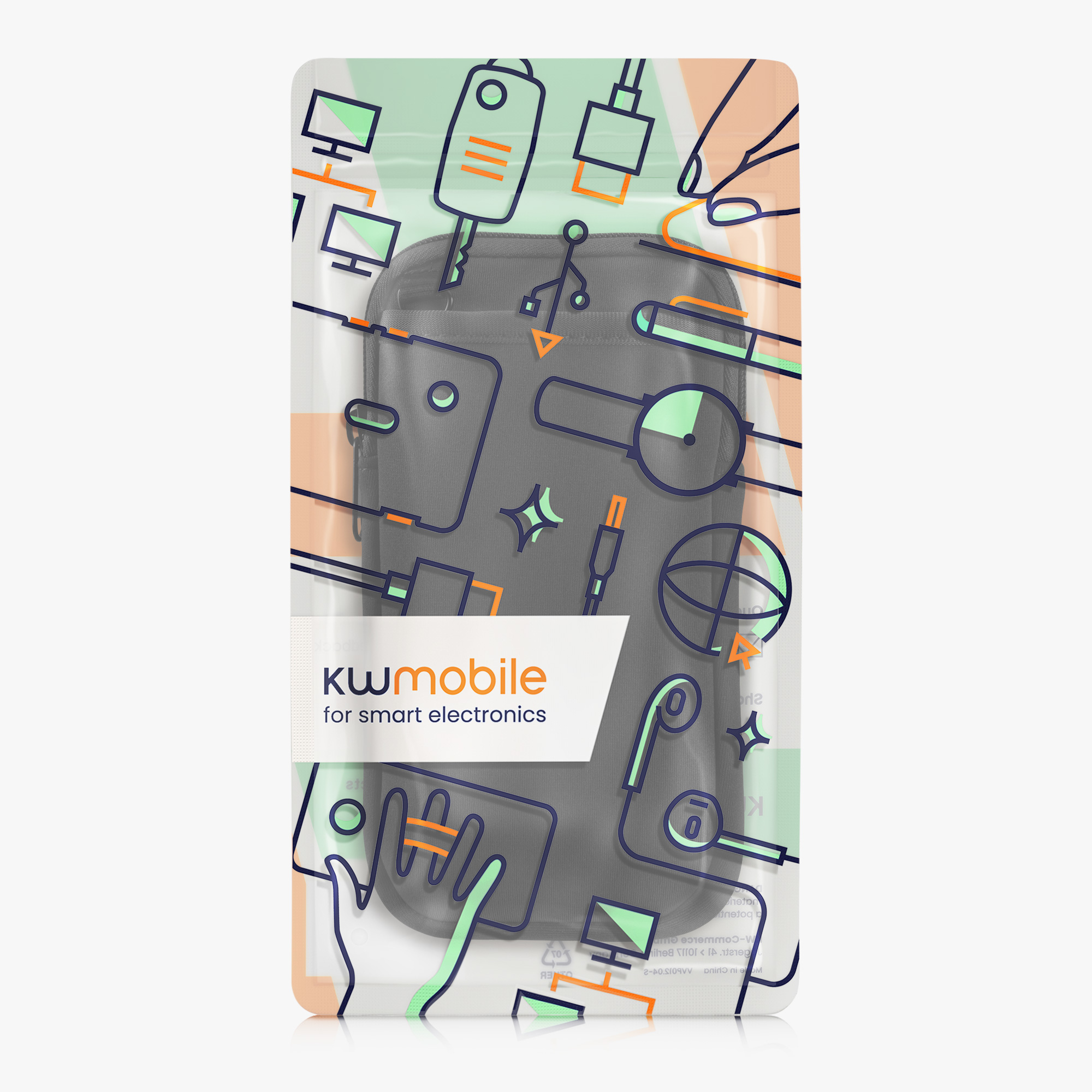 Univerzální pouzdro kwmobile na mobil 17,7 x 8,5 cm - černá