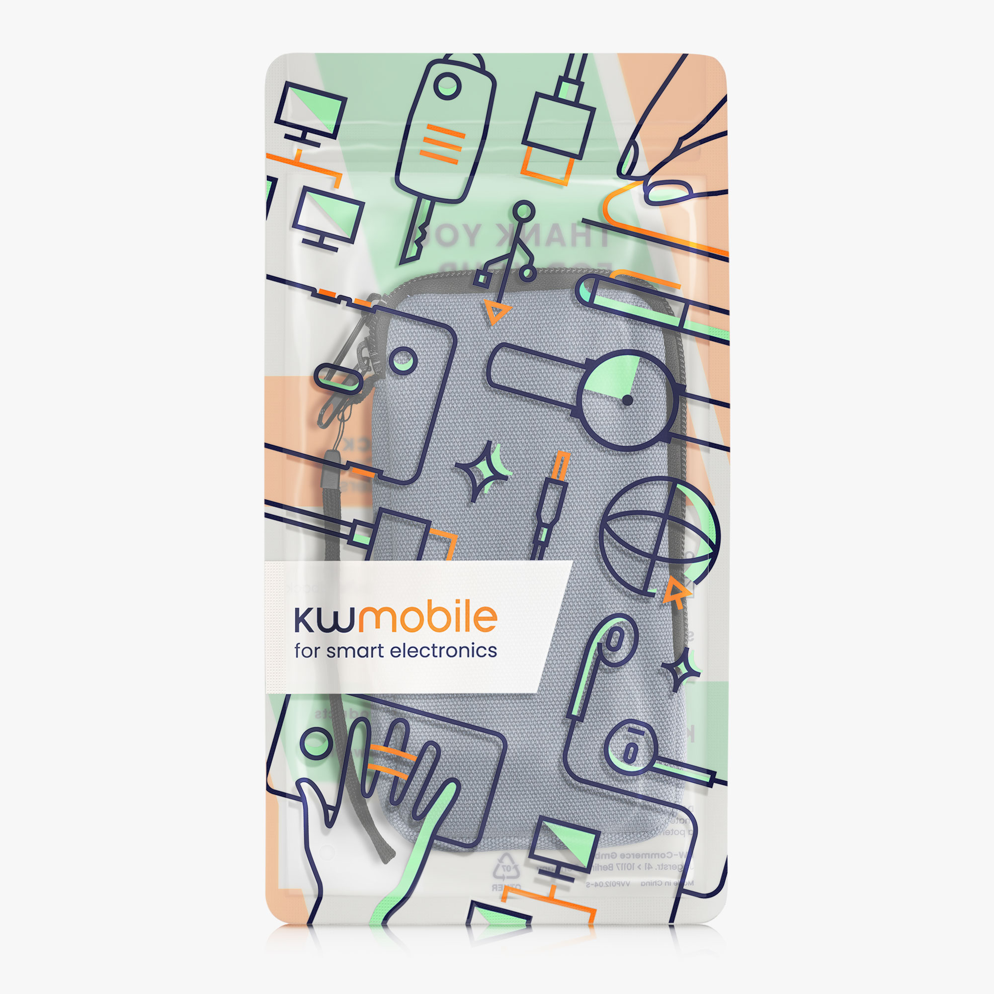 Univerzální pouzdro na mobil kwmobile - XL - 17,2 x 8,4 cm (6.7/6.8") - denimová