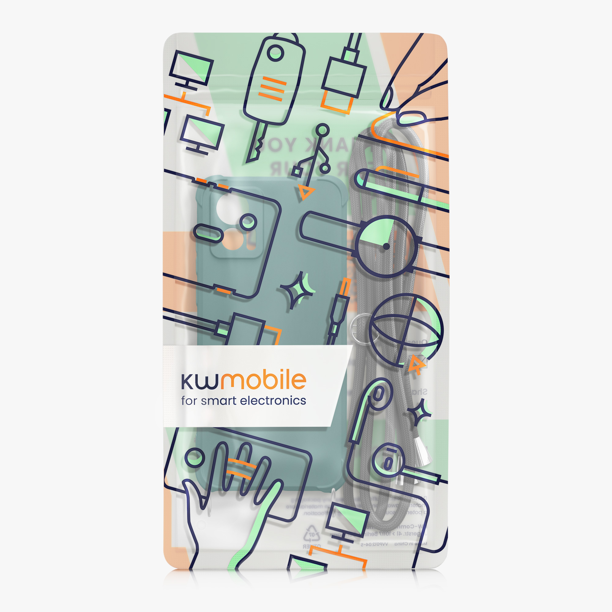 Crossbody kryt na mobil Motorola Edge 30 Neo kwmobile petrolejový