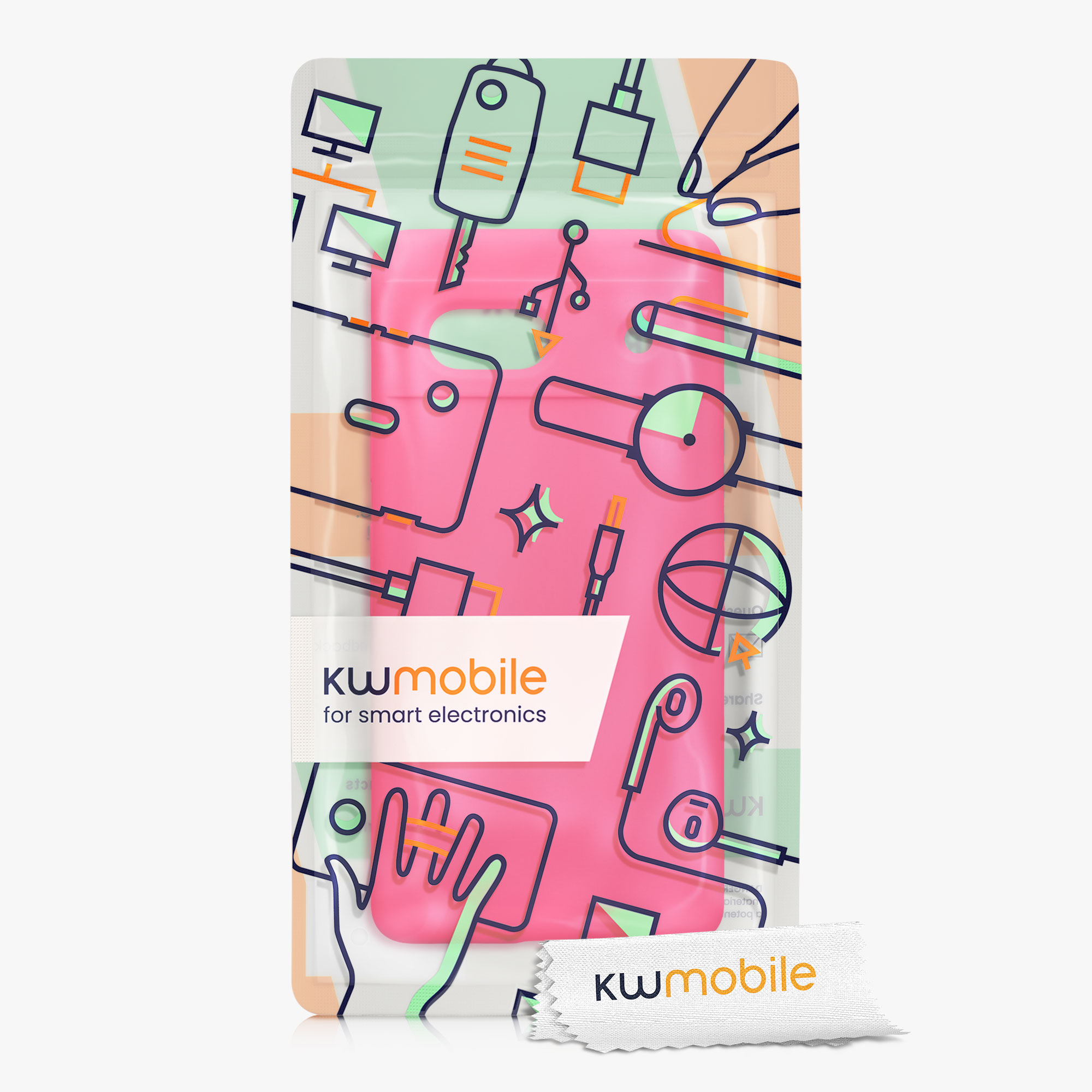 TPU kryt kwmobile Google Pixel 7a - neonově růžový