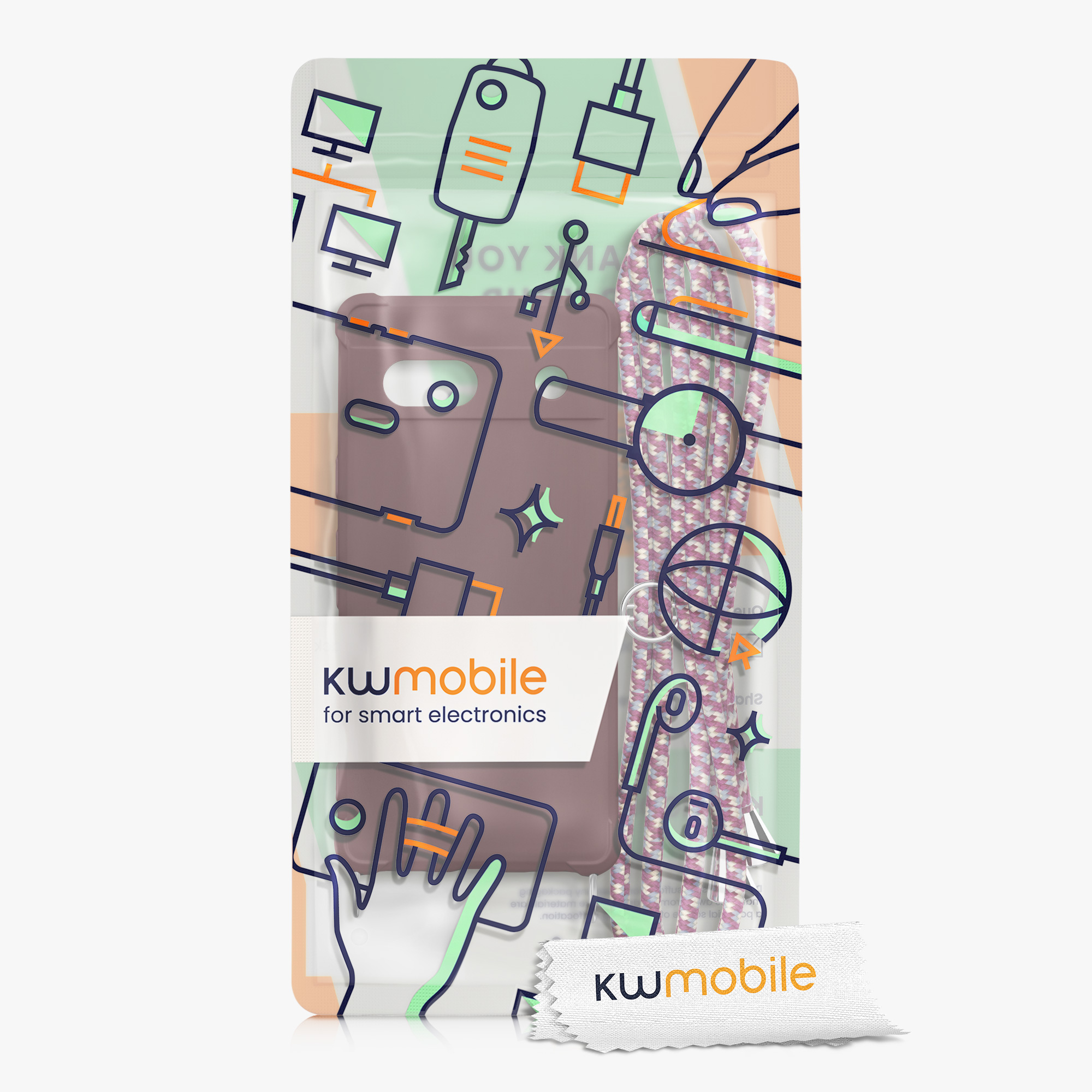 Crossbody kryt kwmobile Google Pixel 7a - vínově fialový