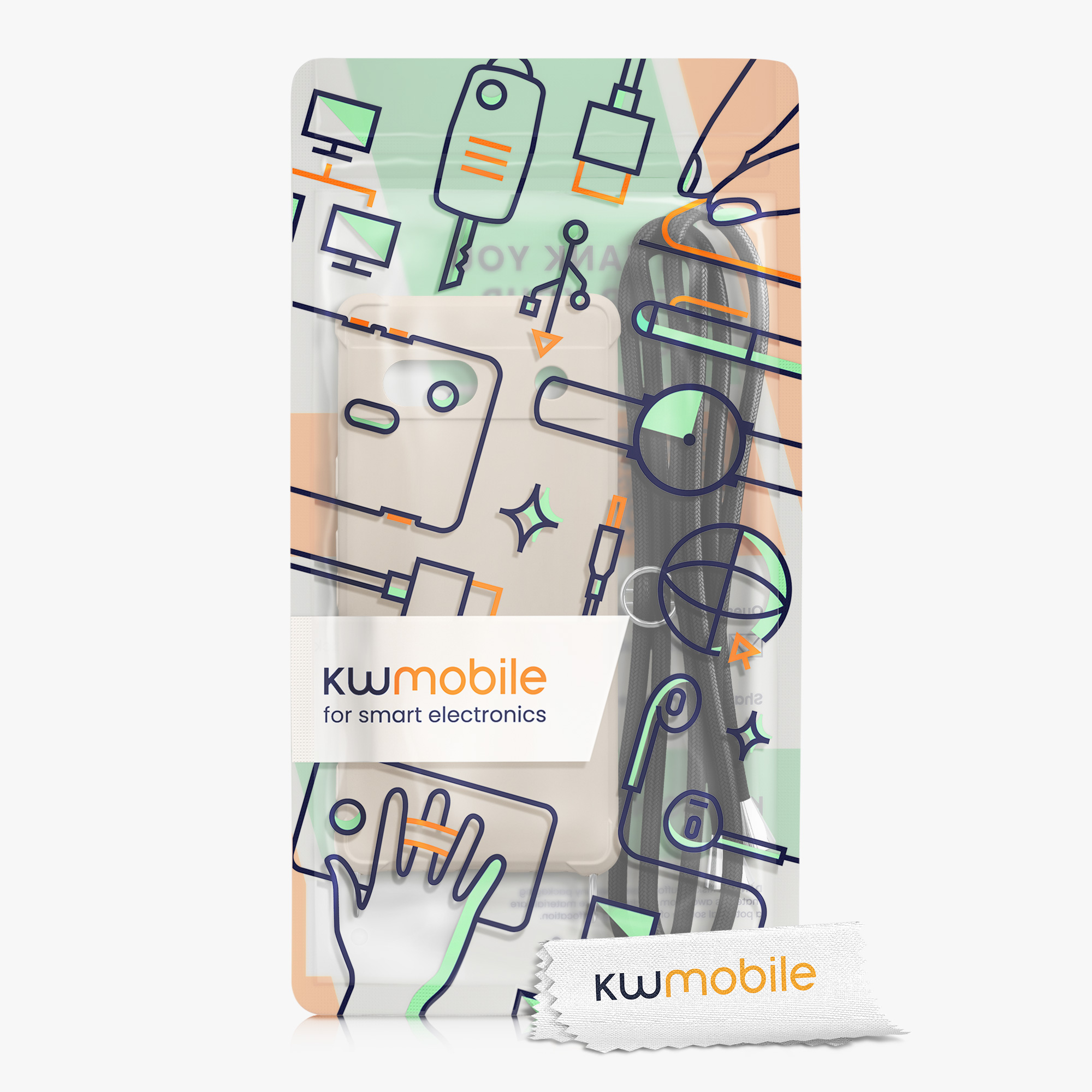 Crossbody kryt kwmobile Google Pixel 7a - krémový