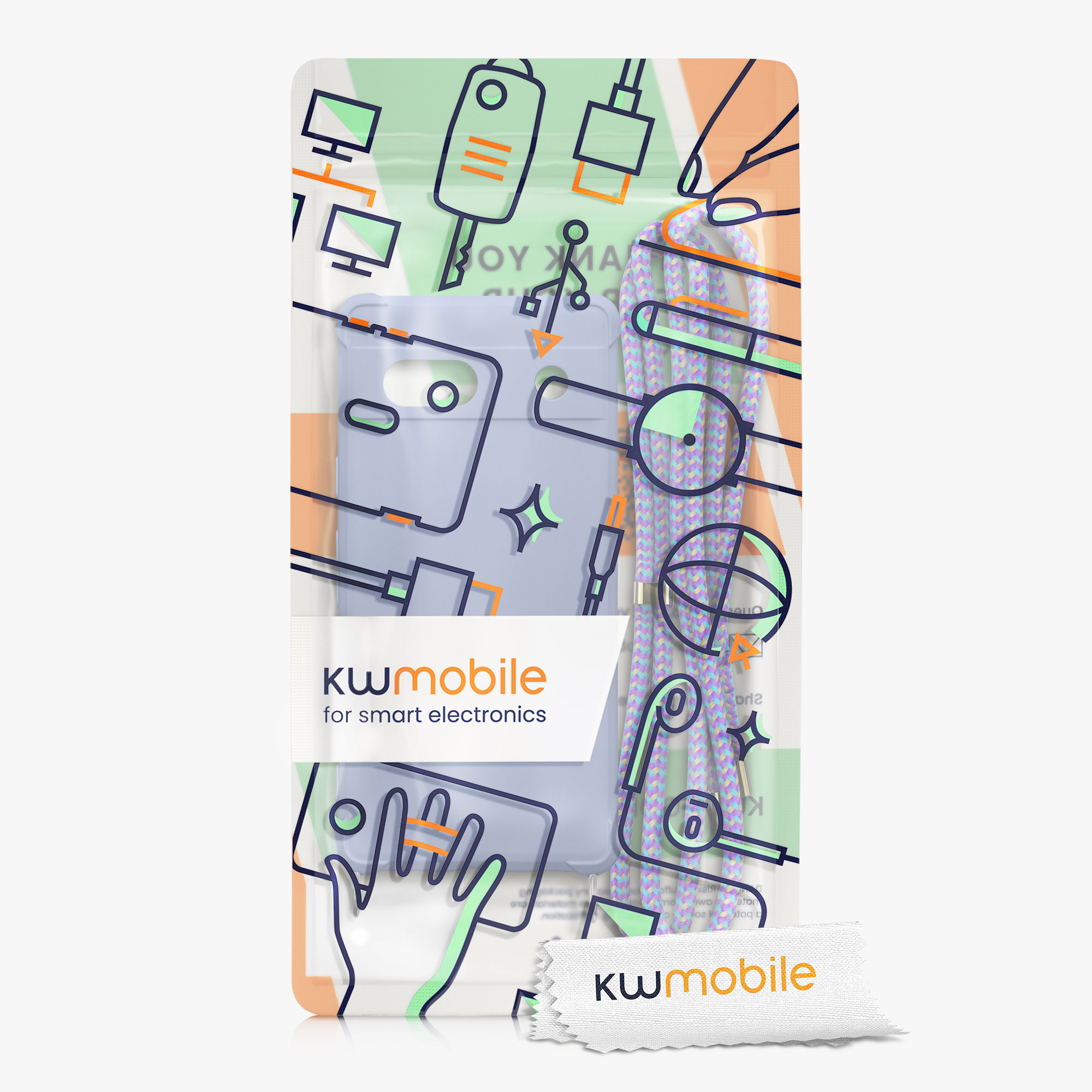 Crossbody kryt kwmobile Google Pixel 7a - levandulový
