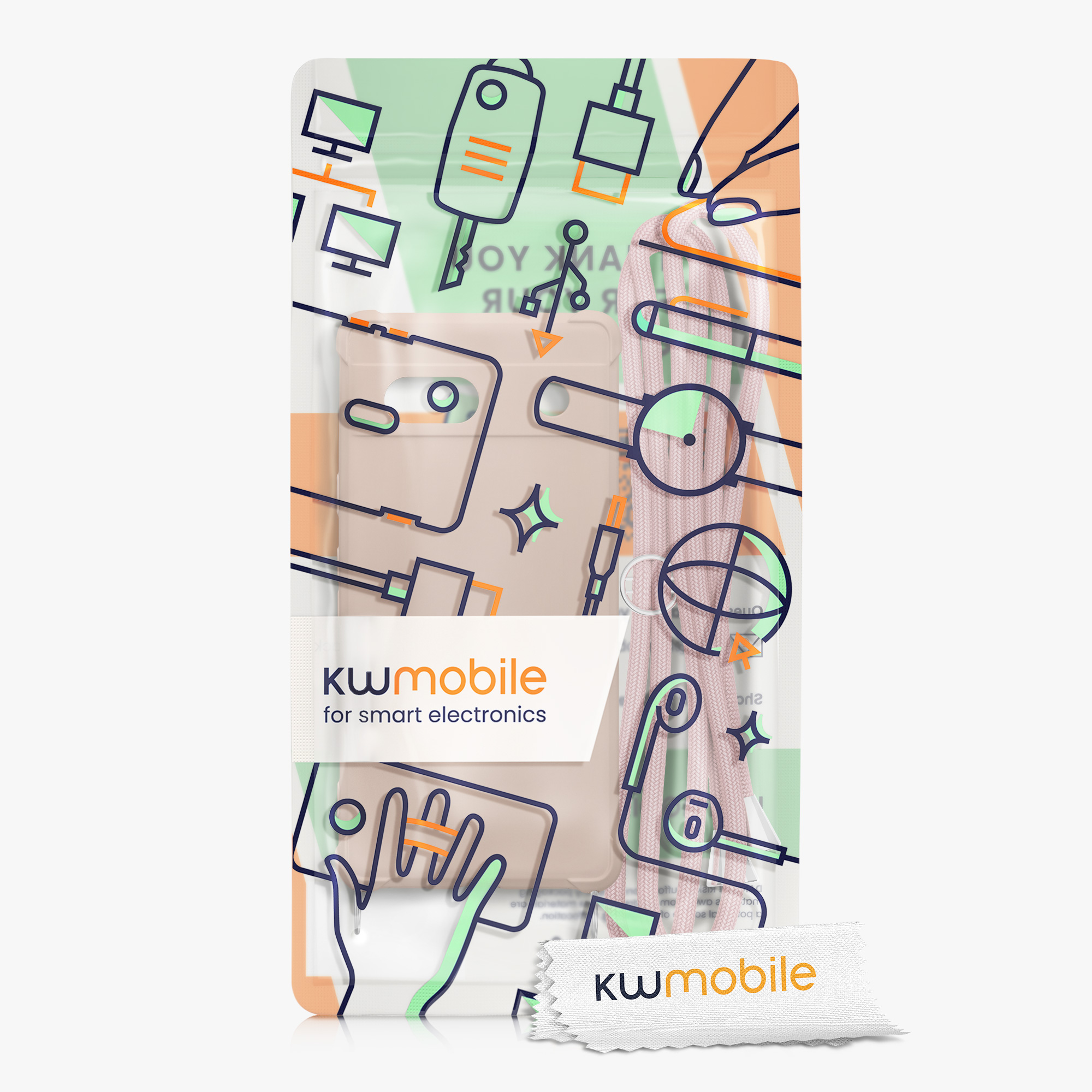 Crossbody kryt kwmobile Google Pixel 7a - Coconut Swirl