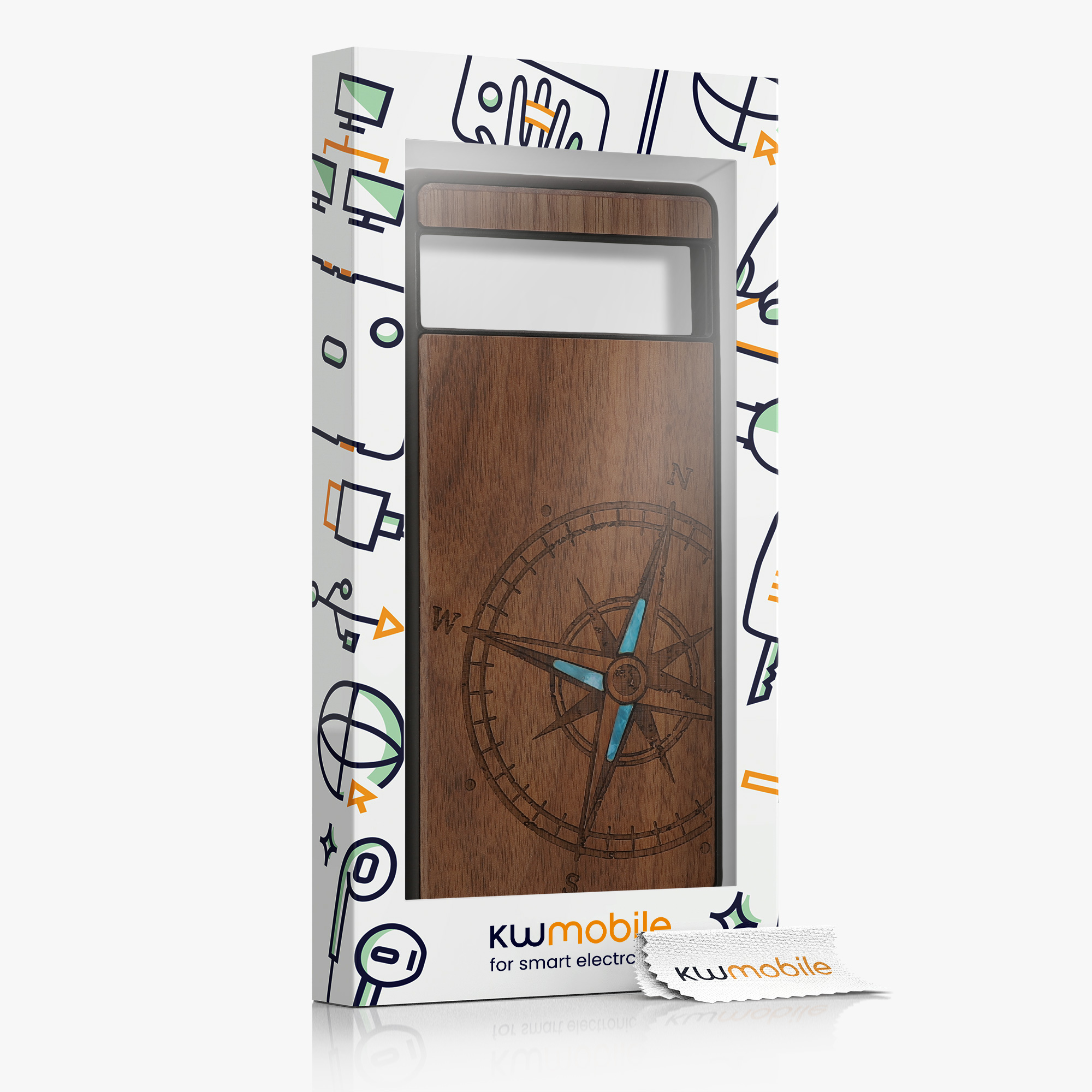 Dřevěný kryt kwmobile Google Pixel 7a - Hard Cover in Dark Brown