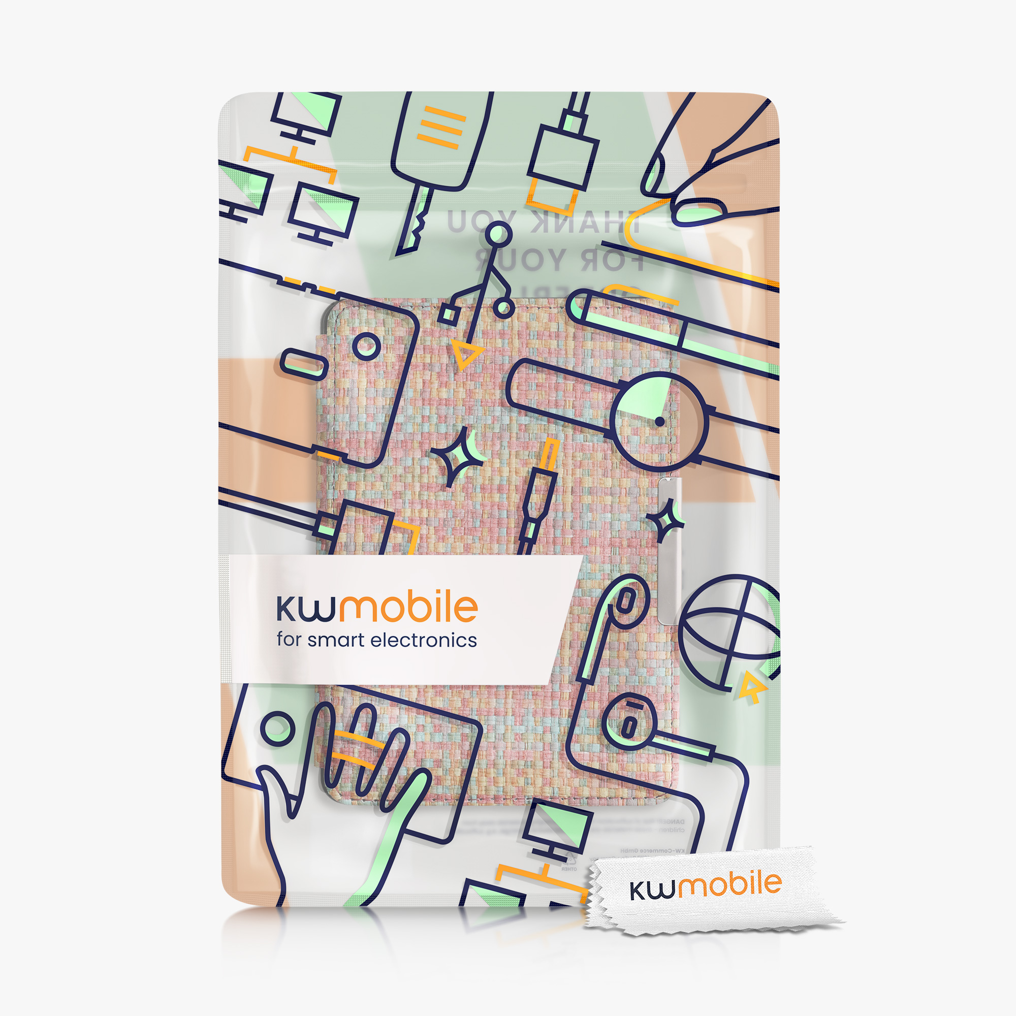 Pouzdro na čtečku kwmobile Amazon Kindle Paperwhite Cover - Colorful žlutá / červená / zelená