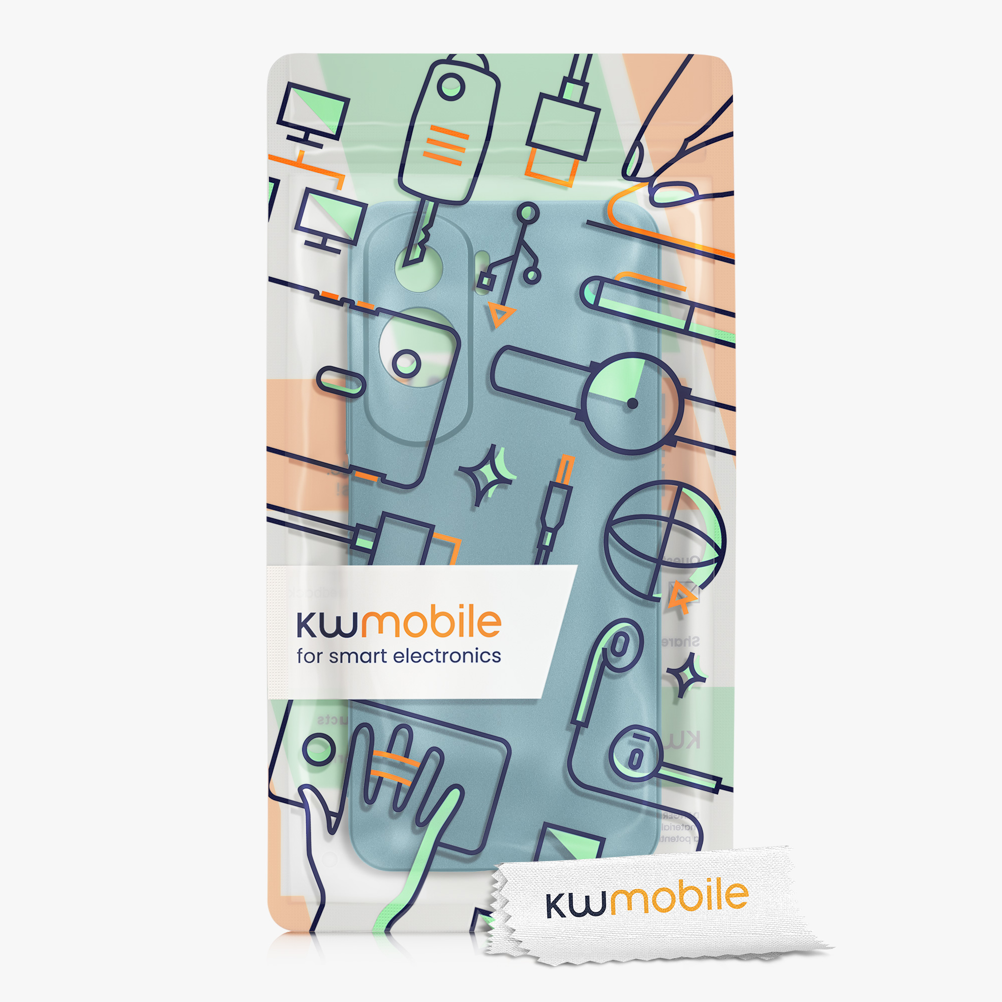 Kryt na mobil HONOR 90 Lite 5G kwmobile TPU metalický metalická karibská modrá
