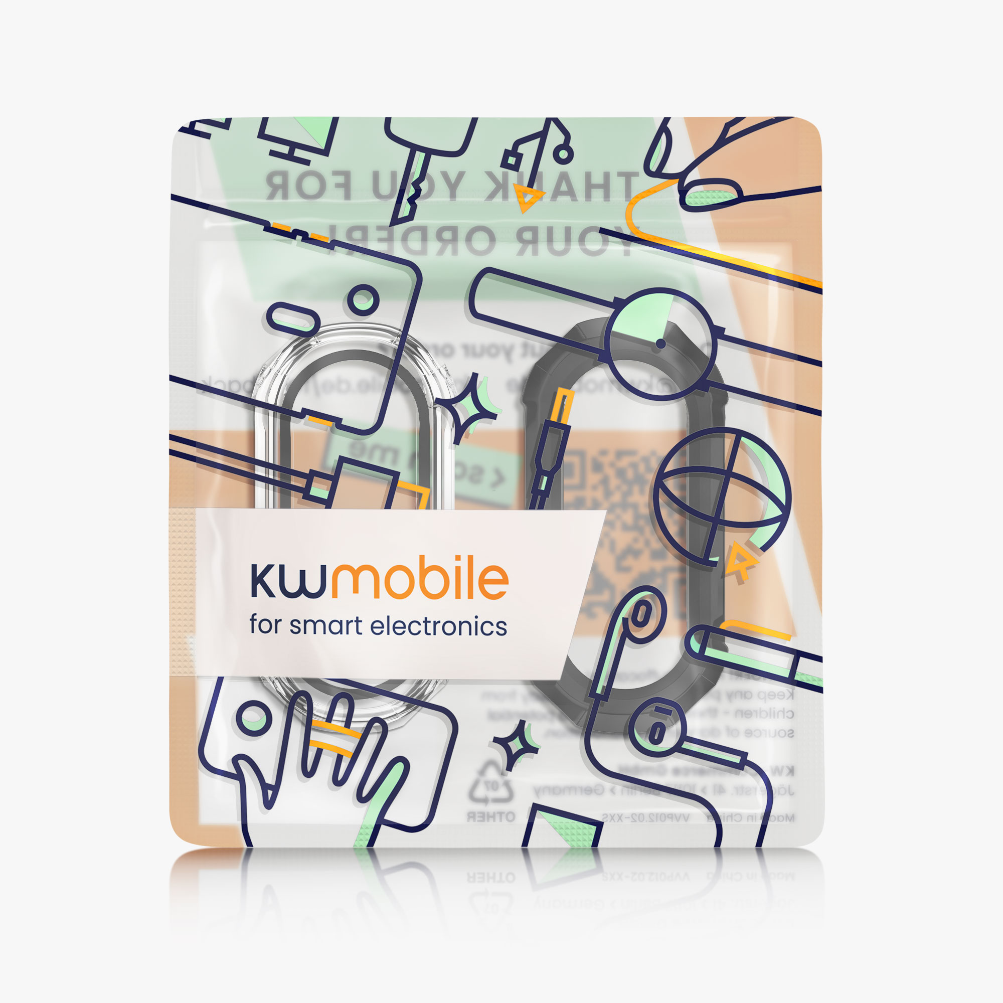 2 ks Kryt s ochranou displeje kwmobile Xiaomi Mi, transparentní / černá