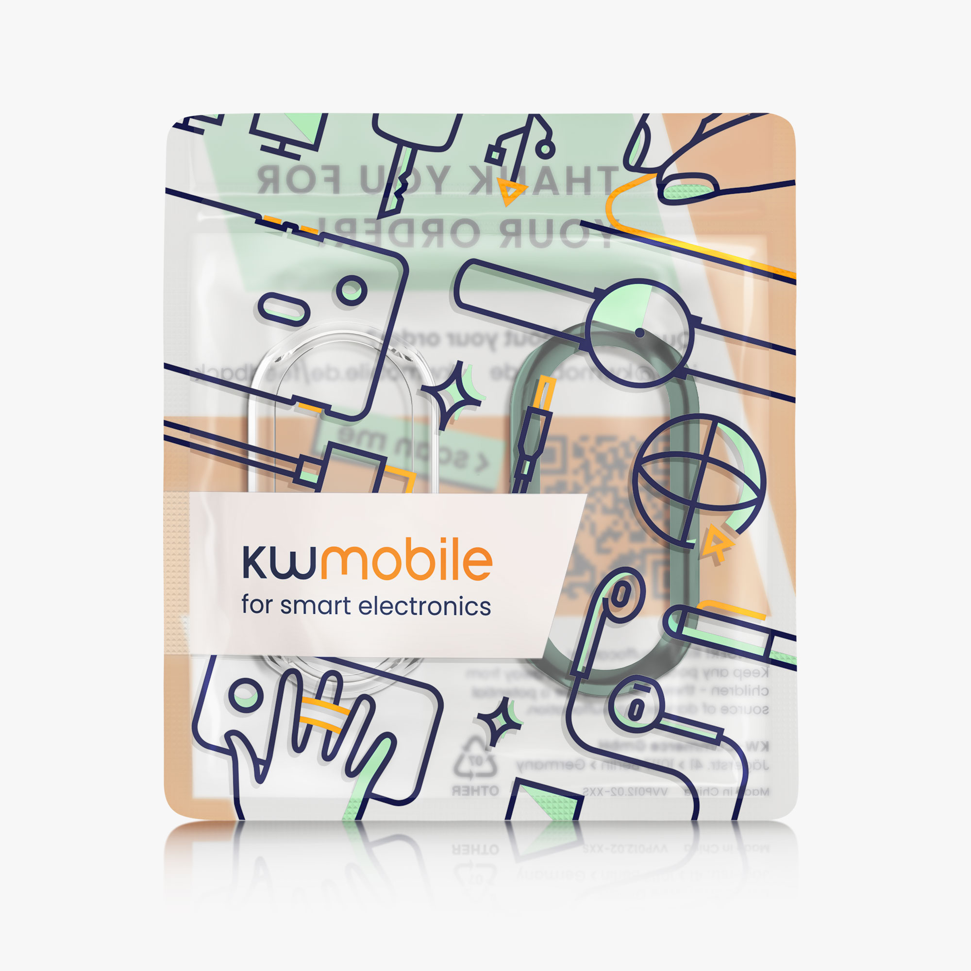 2 ks Kryt s ochranou displeje kwmobile Xiaomi Mi, transparentní / zelená