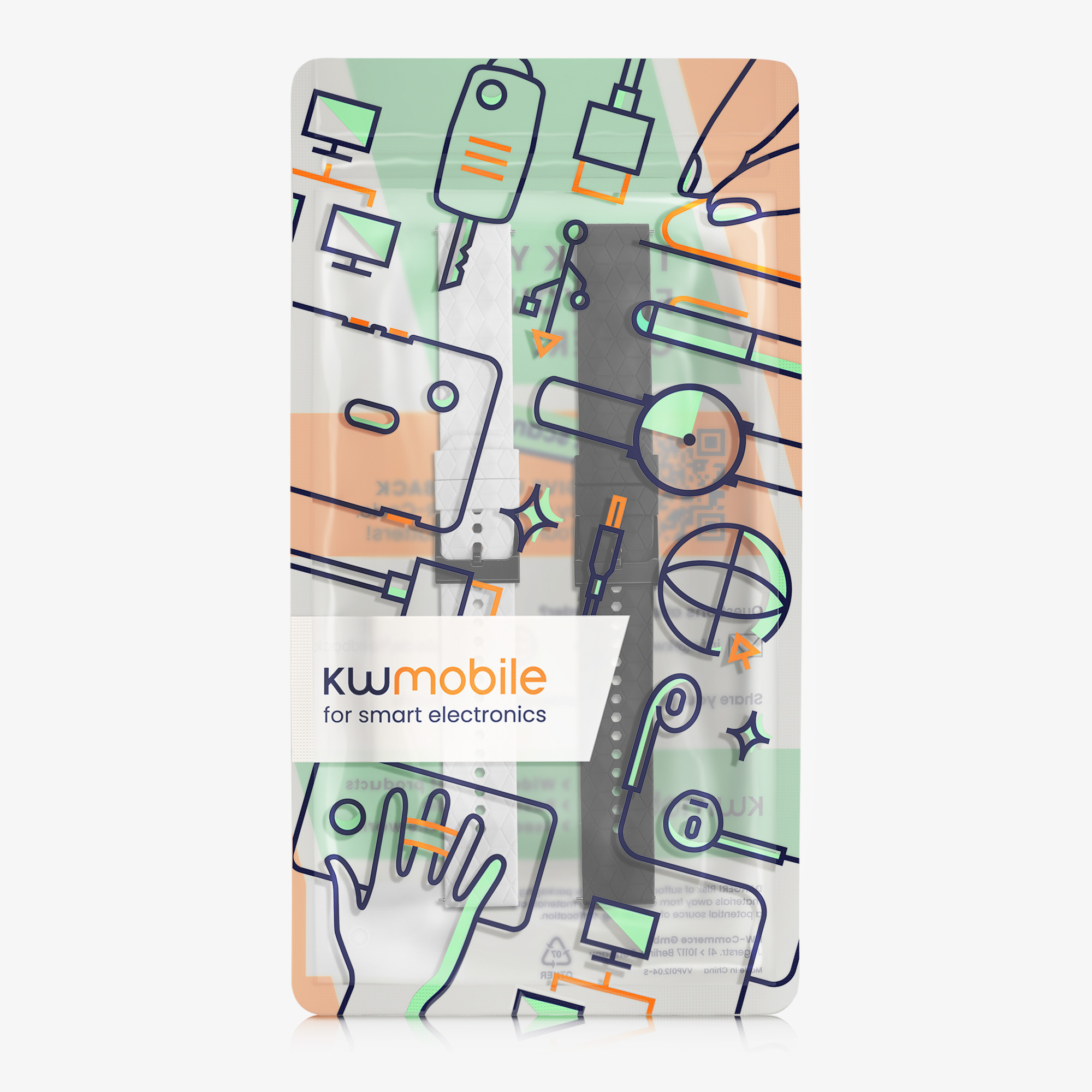Řemínek k hodinkám COROS PACE 2 / APEX (42mm) kwmobile - černá / bílá