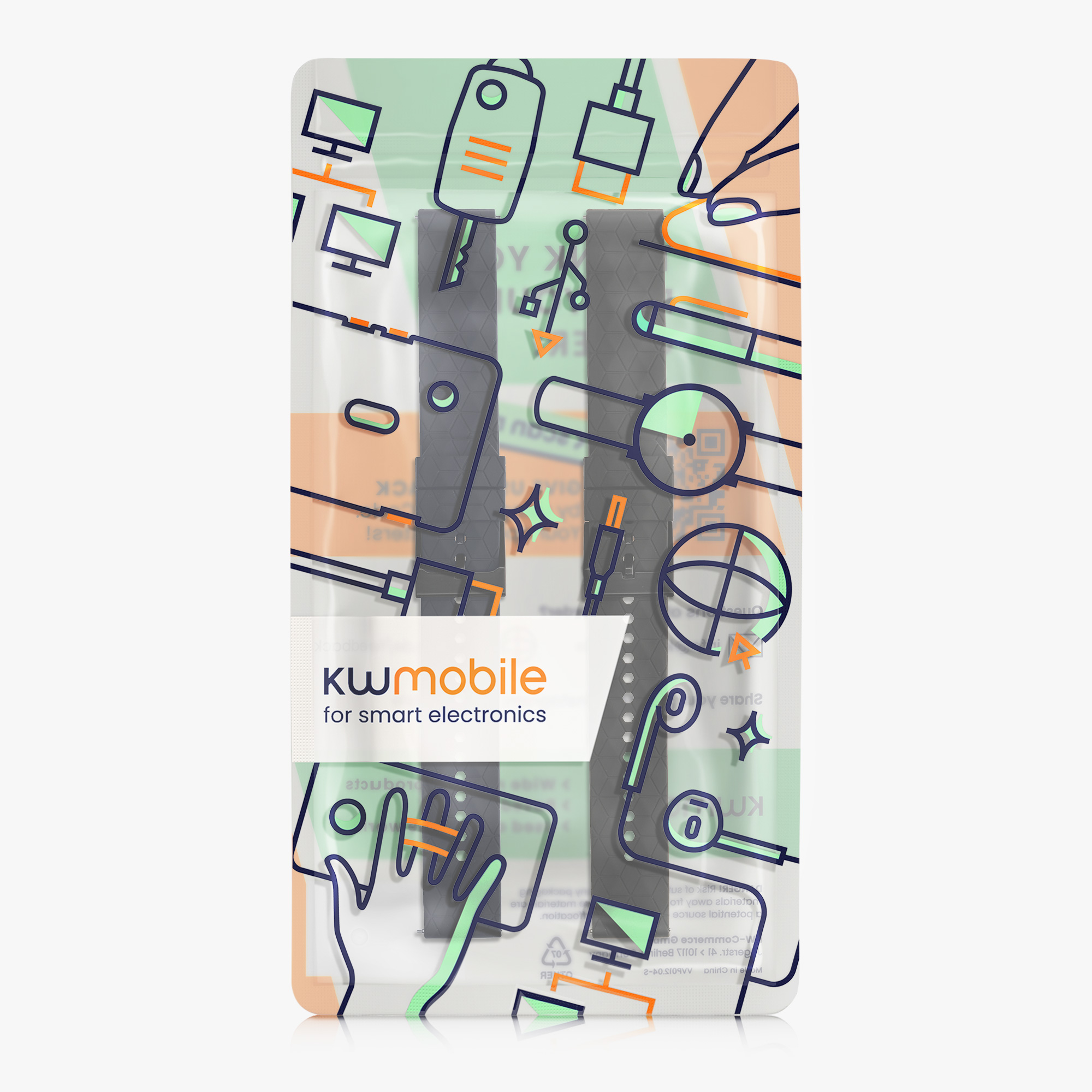 Řemínek k hodinkám COROS PACE 2 / APEX (42mm) kwmobile - černá / tmavě modrá