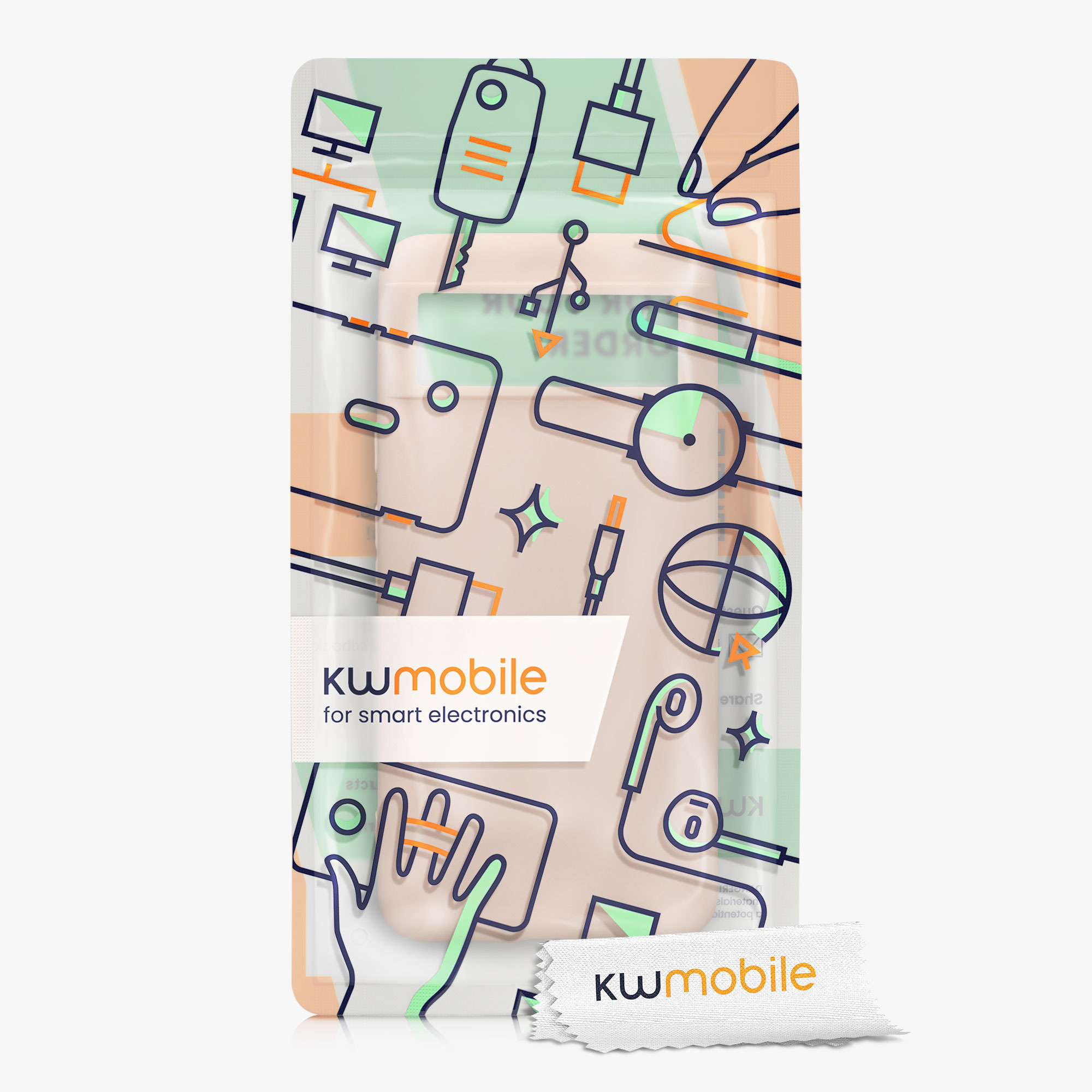 Silikonový kryt kwmobile pro Google Pixel 8 - krémově béžové Coconut Swirl