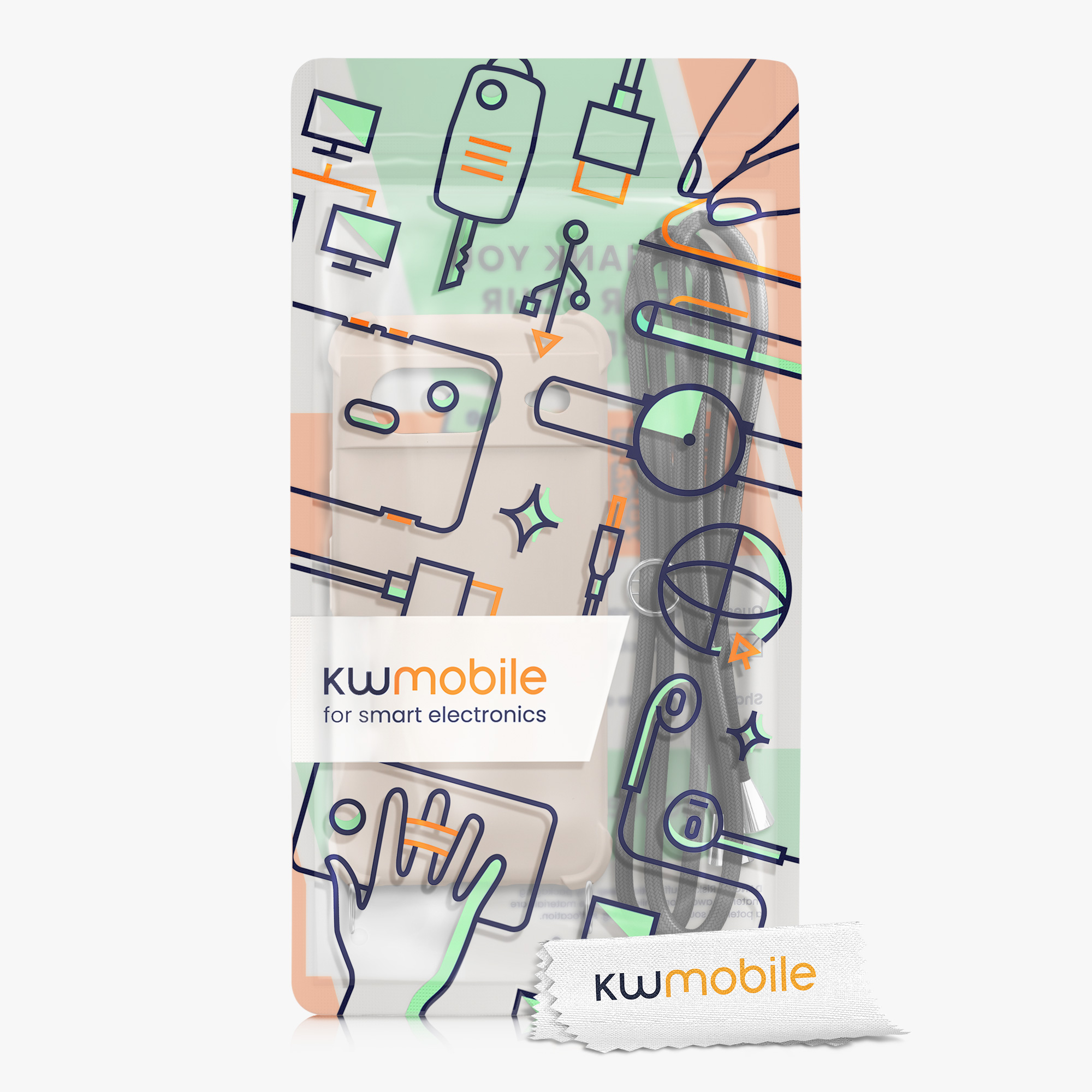 Crossbody kryt kwmobile Google Pixel 8 - krémový