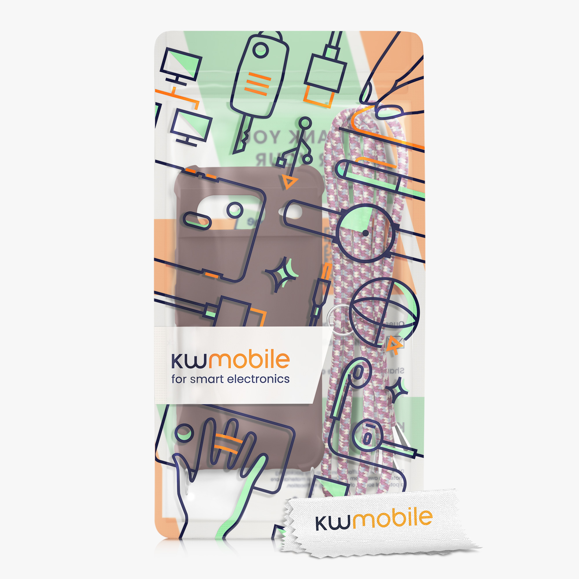 Crossbody kryt kwmobile Google Pixel 8 - vínově fialový