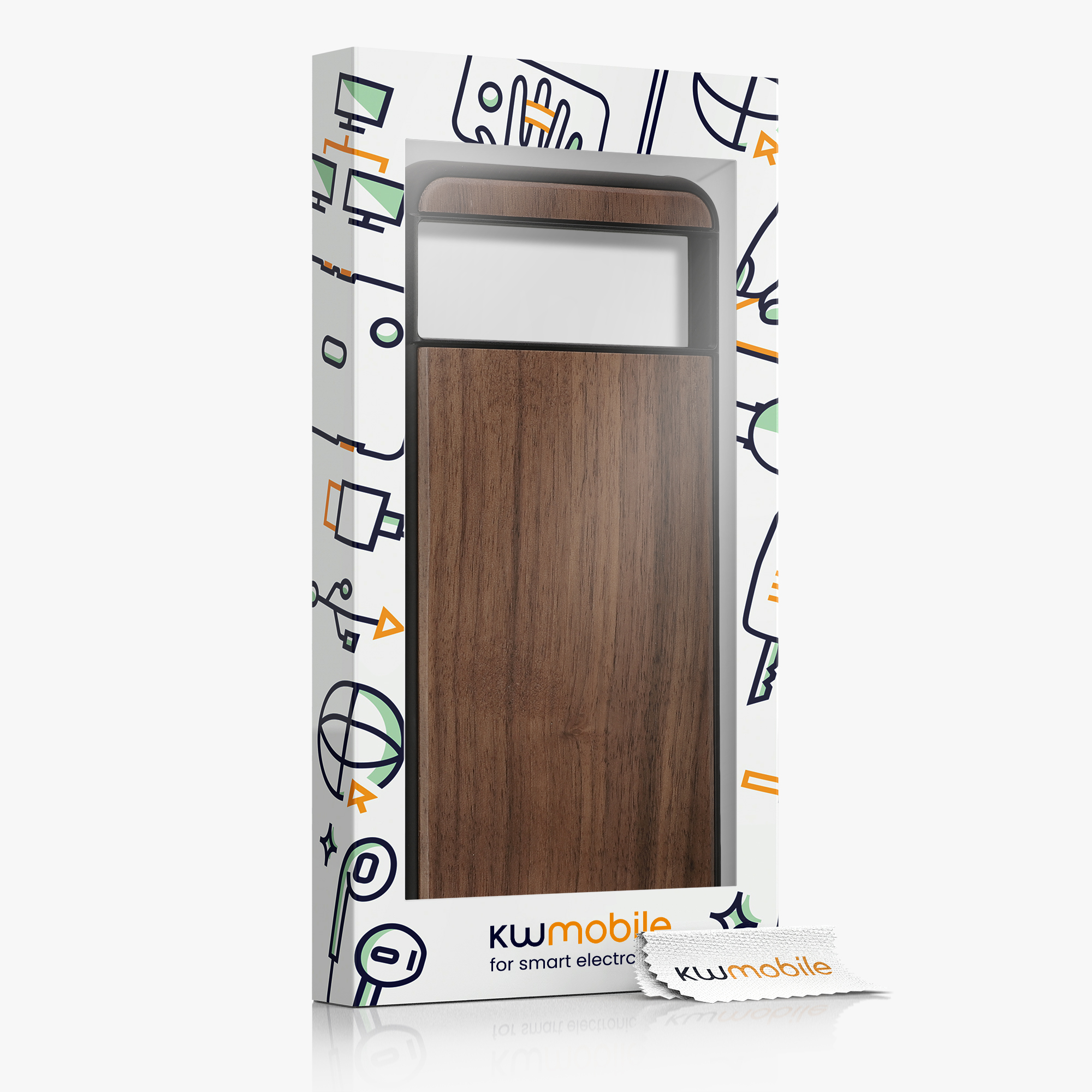 Dřevěný kryt kwmobile pro Google Pixel 8 - Hard Cover in Dark Brown