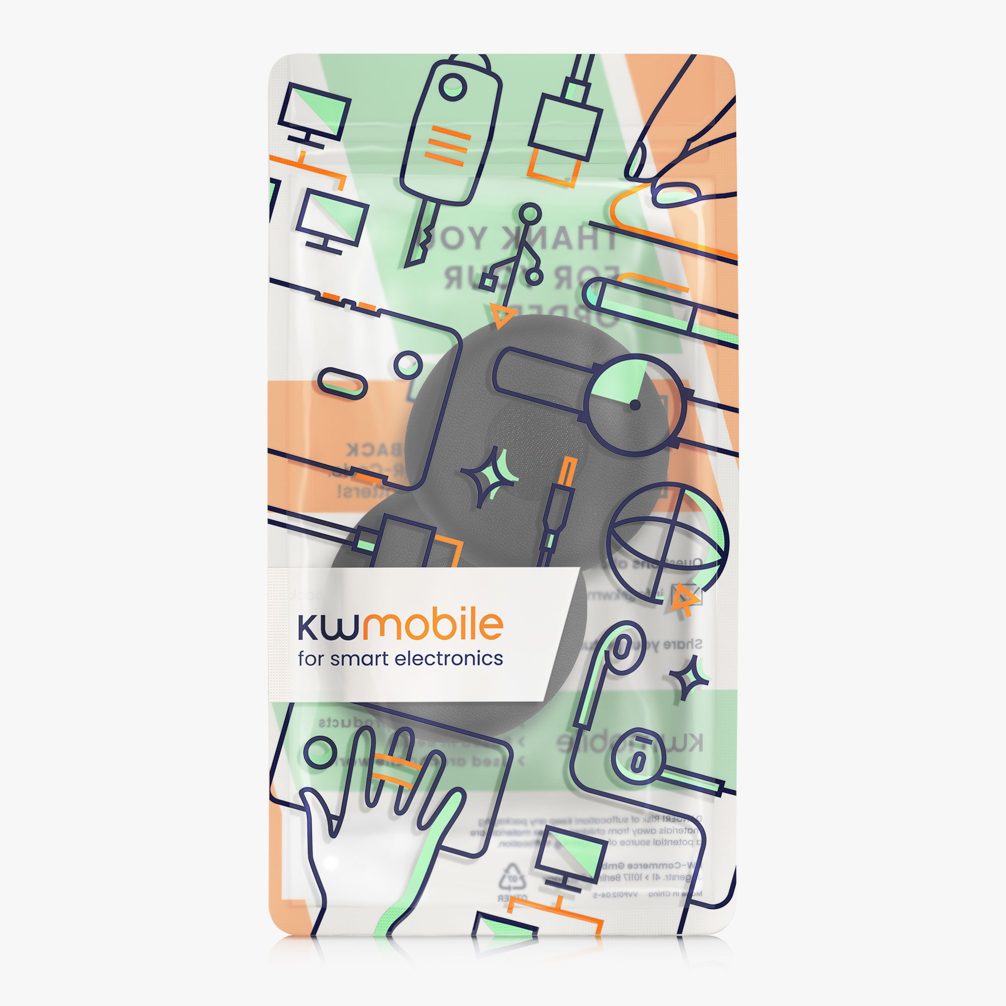 Náhradní náušníky na sluchátka Jabra Evolve 20 / 20se / 30 / 30II / 40 / 65 kwmobile 2 ks černé
