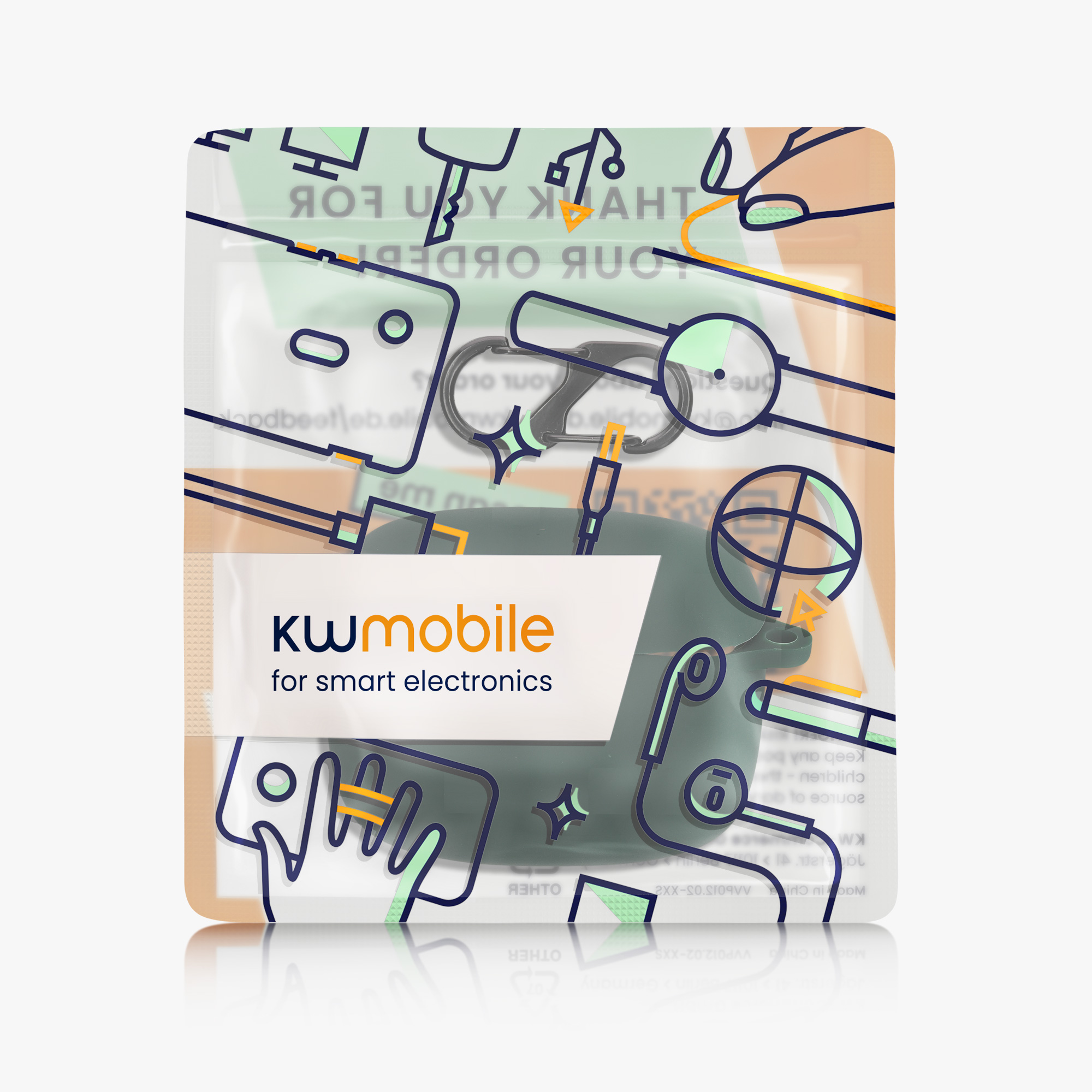 Pouzdro na sluchátka kwmobile pro JBL Tune Buds - tmavě zelená