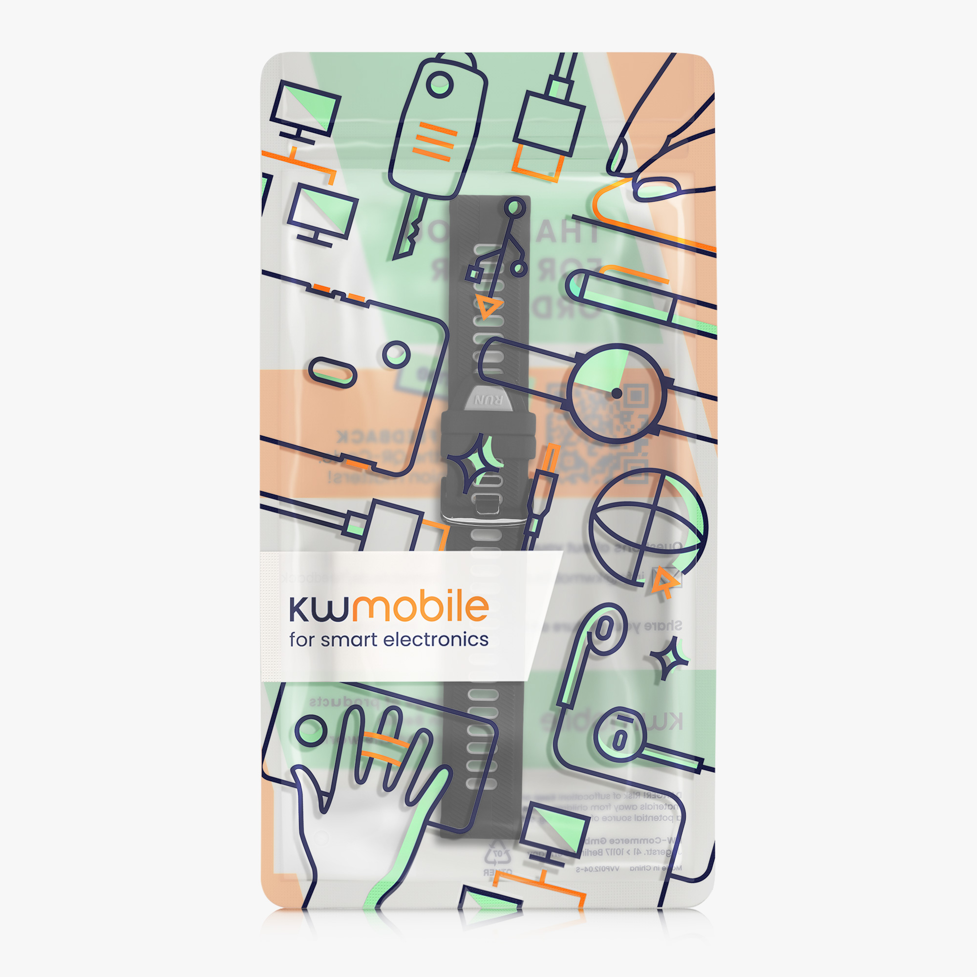 Řemínek Garmin Forerunner 965 / 955 /  kwmobile silikon 1 ks černá / šedá